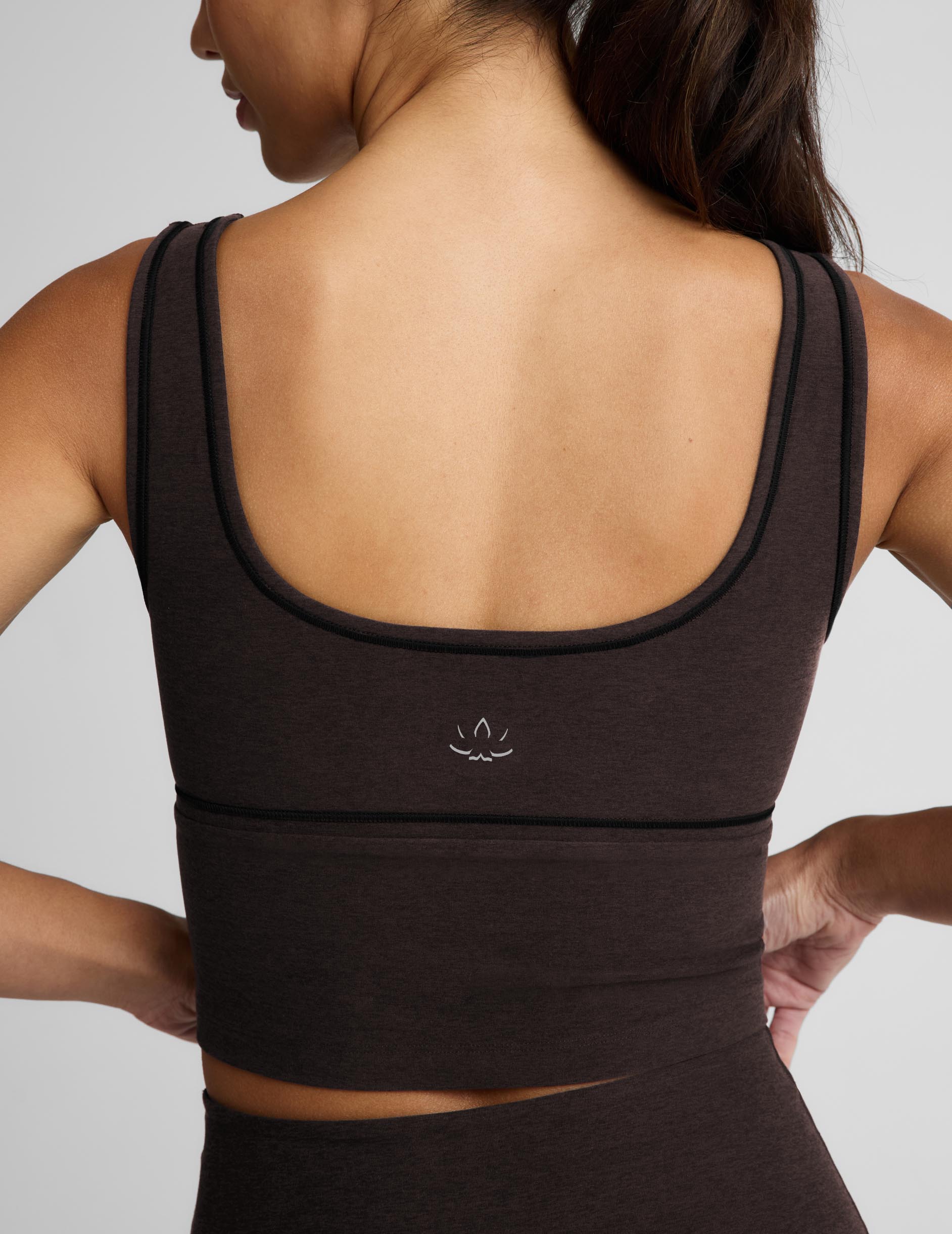 Spacedye™ Dynamic Cropped Tank - Dark Chocolate Heather