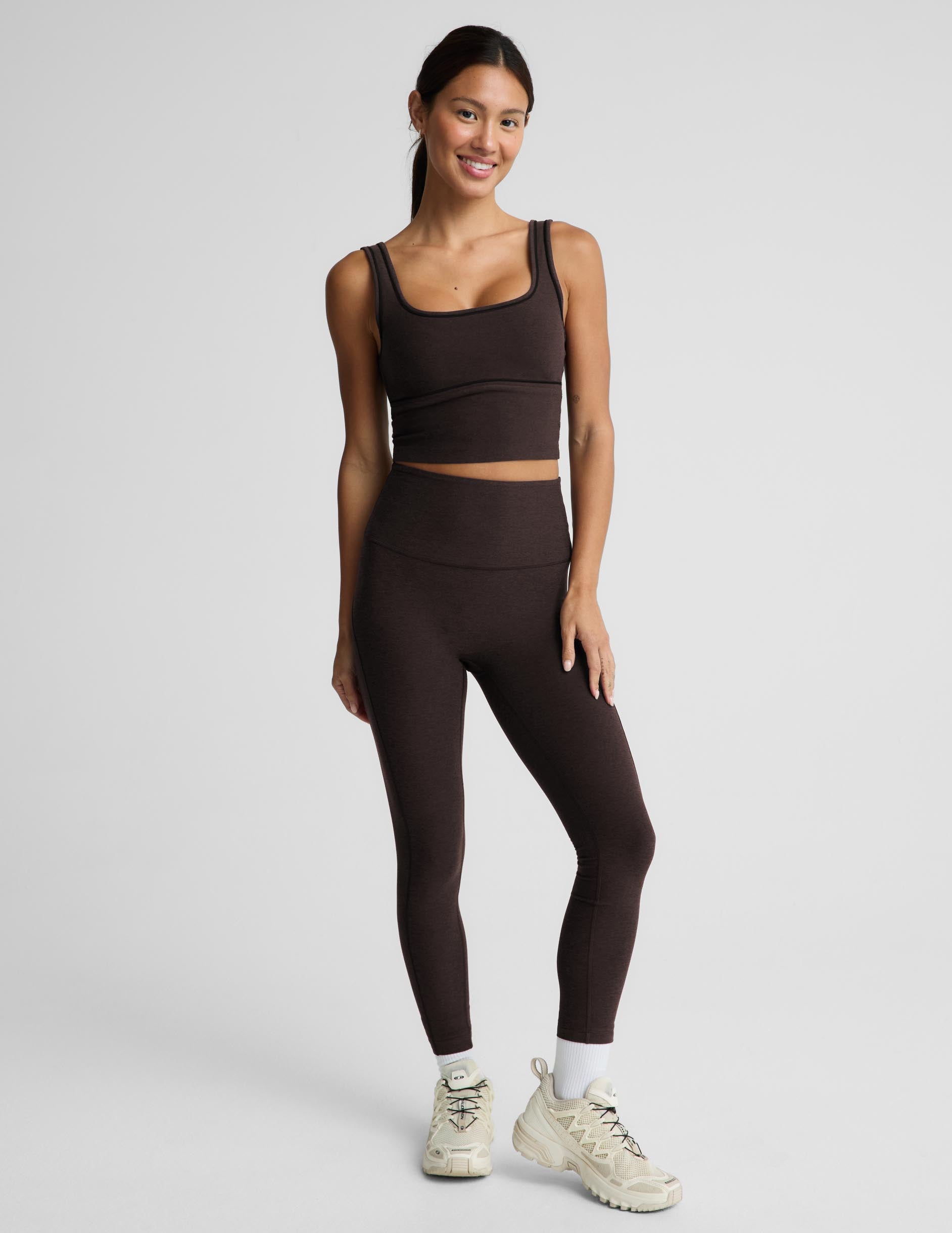 Spacedye™ Dynamic Cropped Tank - Dark Chocolate Heather