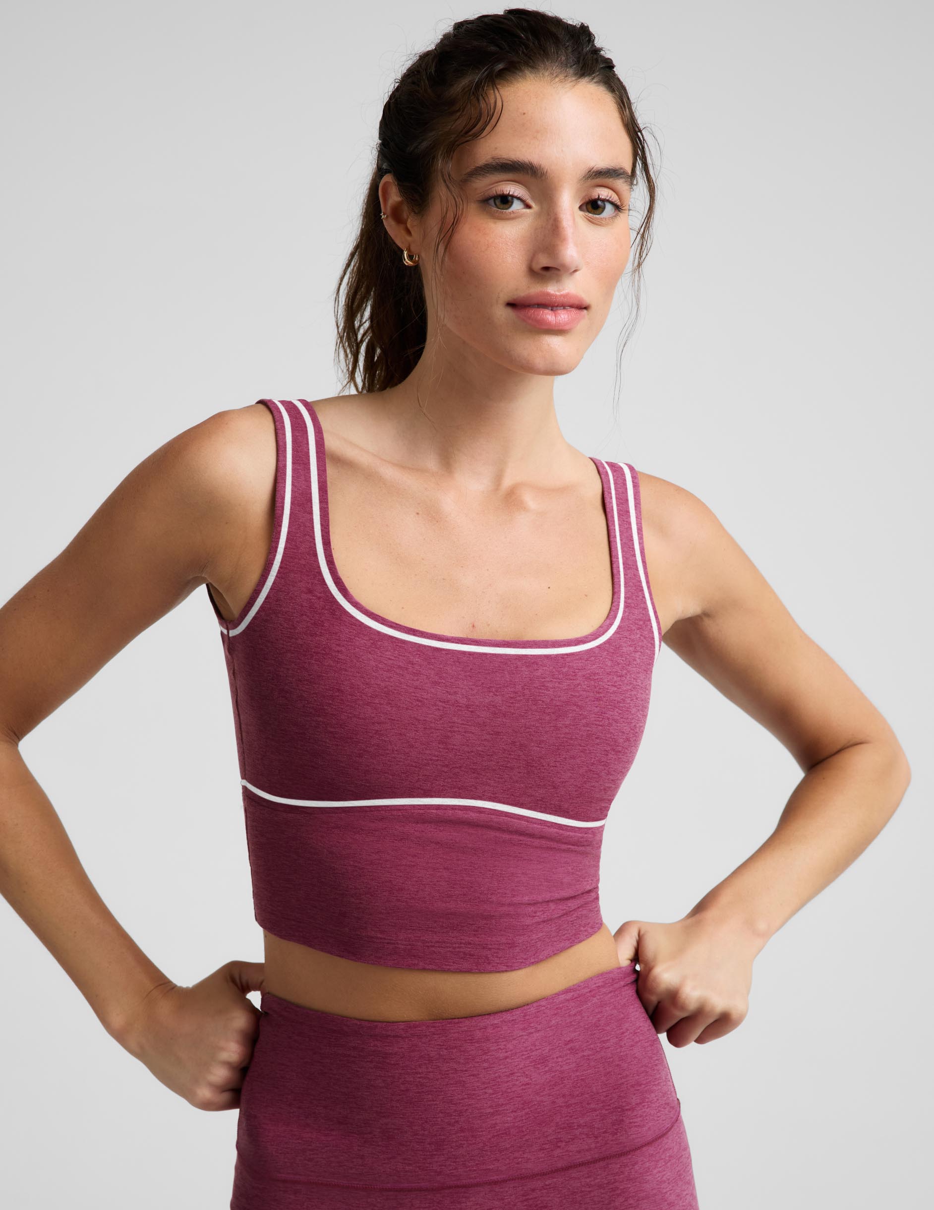 Spacedye™ Dynamic Cropped Tank - Pomegranate Heather