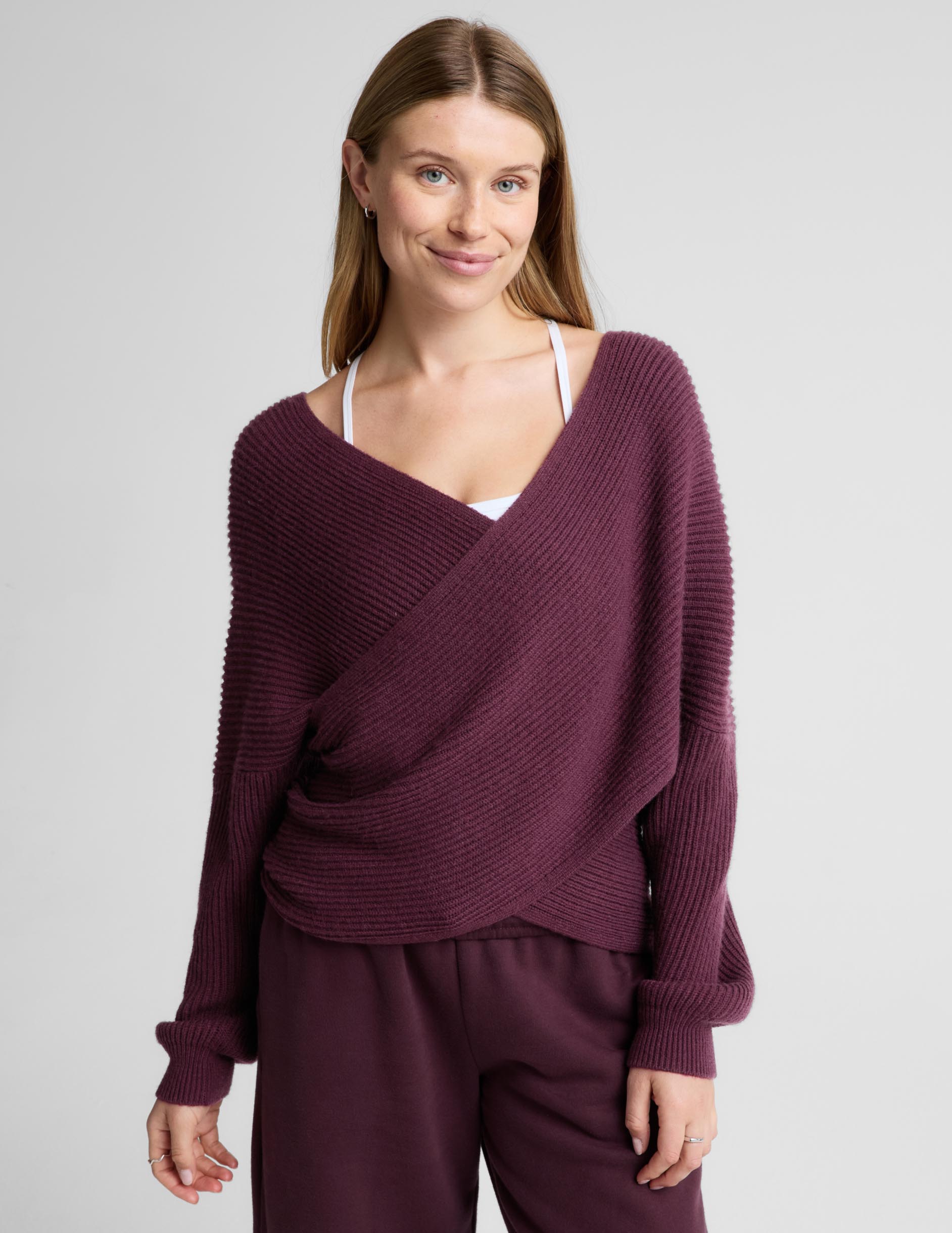 That's A Wrap Pullover - Cabernet