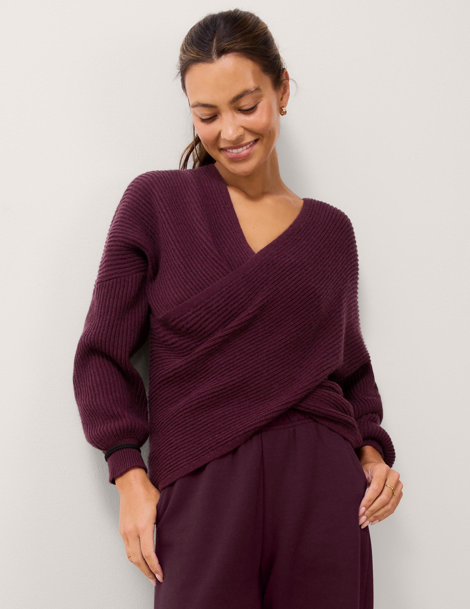 That's A Wrap Pullover - Cabernet