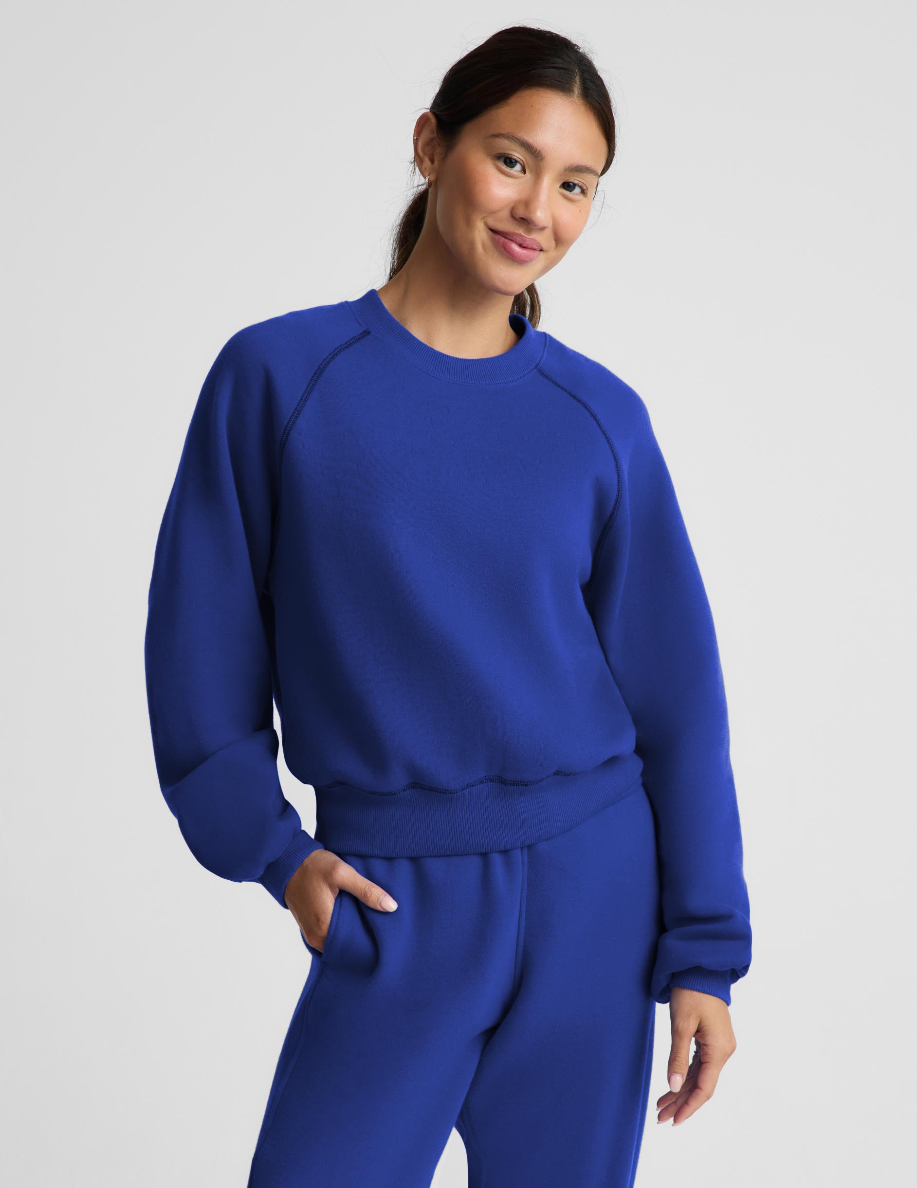 LuxeFleece 2.0™ Raglan Crewneck - Ultra Blue/Nocturnal Navy