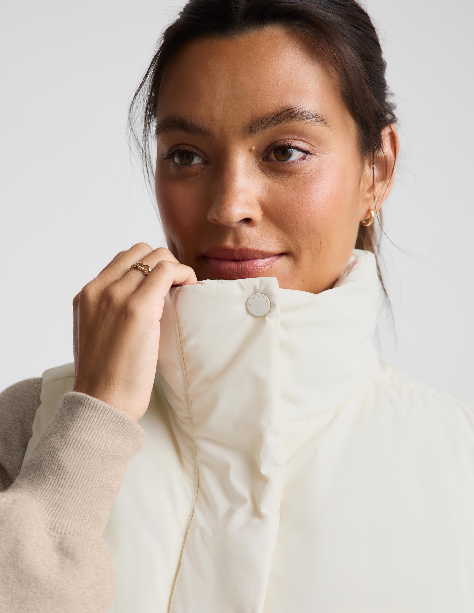 Up For It Puff Matte Vest - Sea Salt