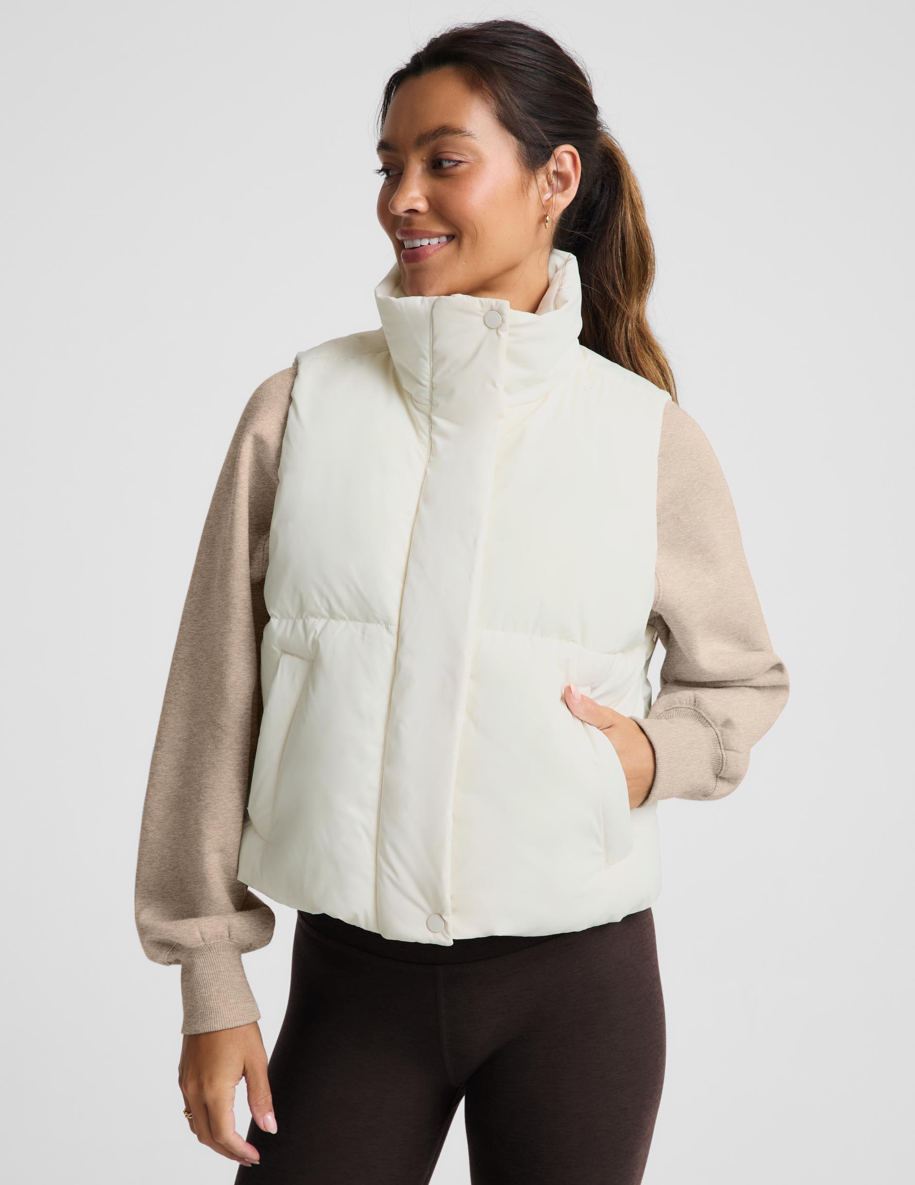 Up For It Puff Matte Vest - Sea Salt