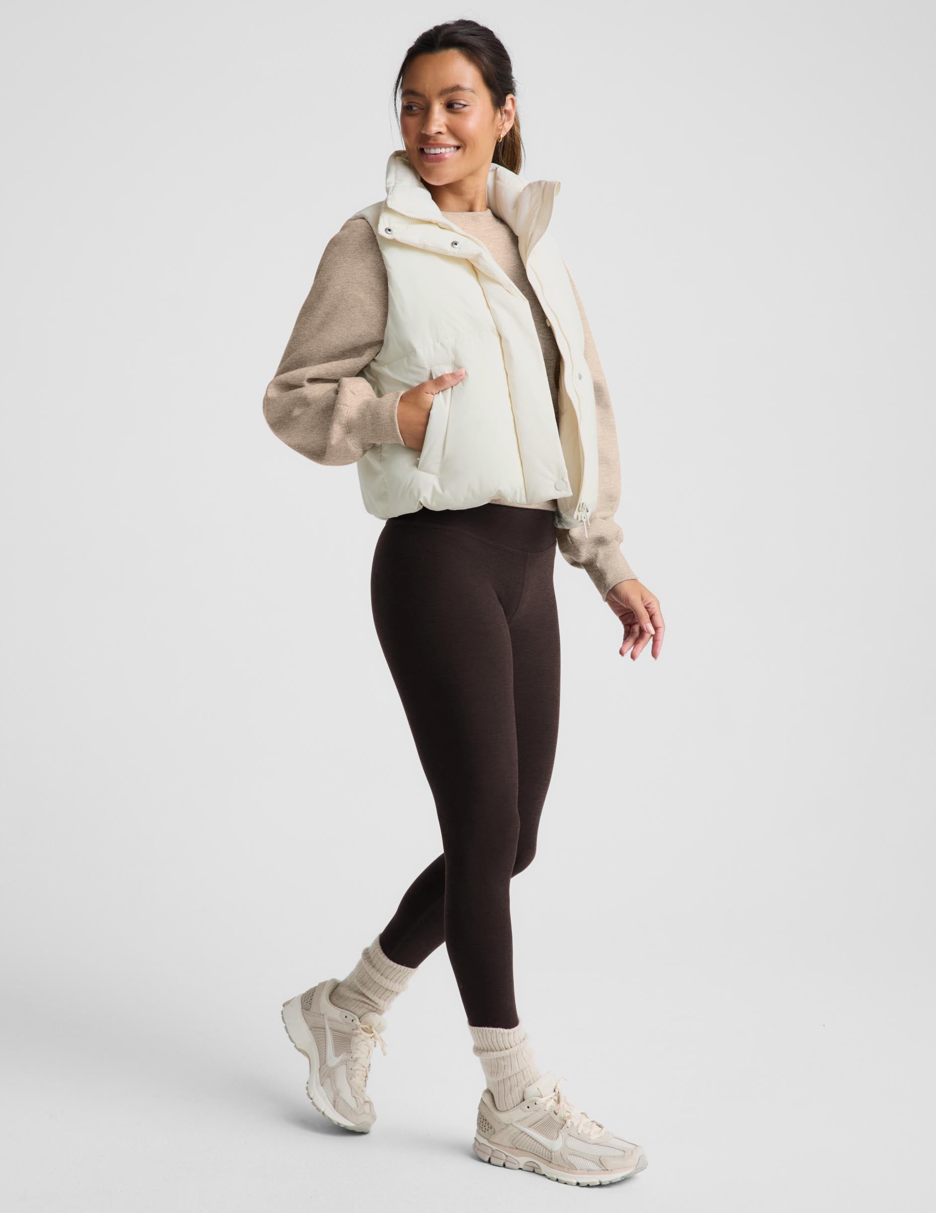 Up For It Puff Matte Vest - Sea Salt