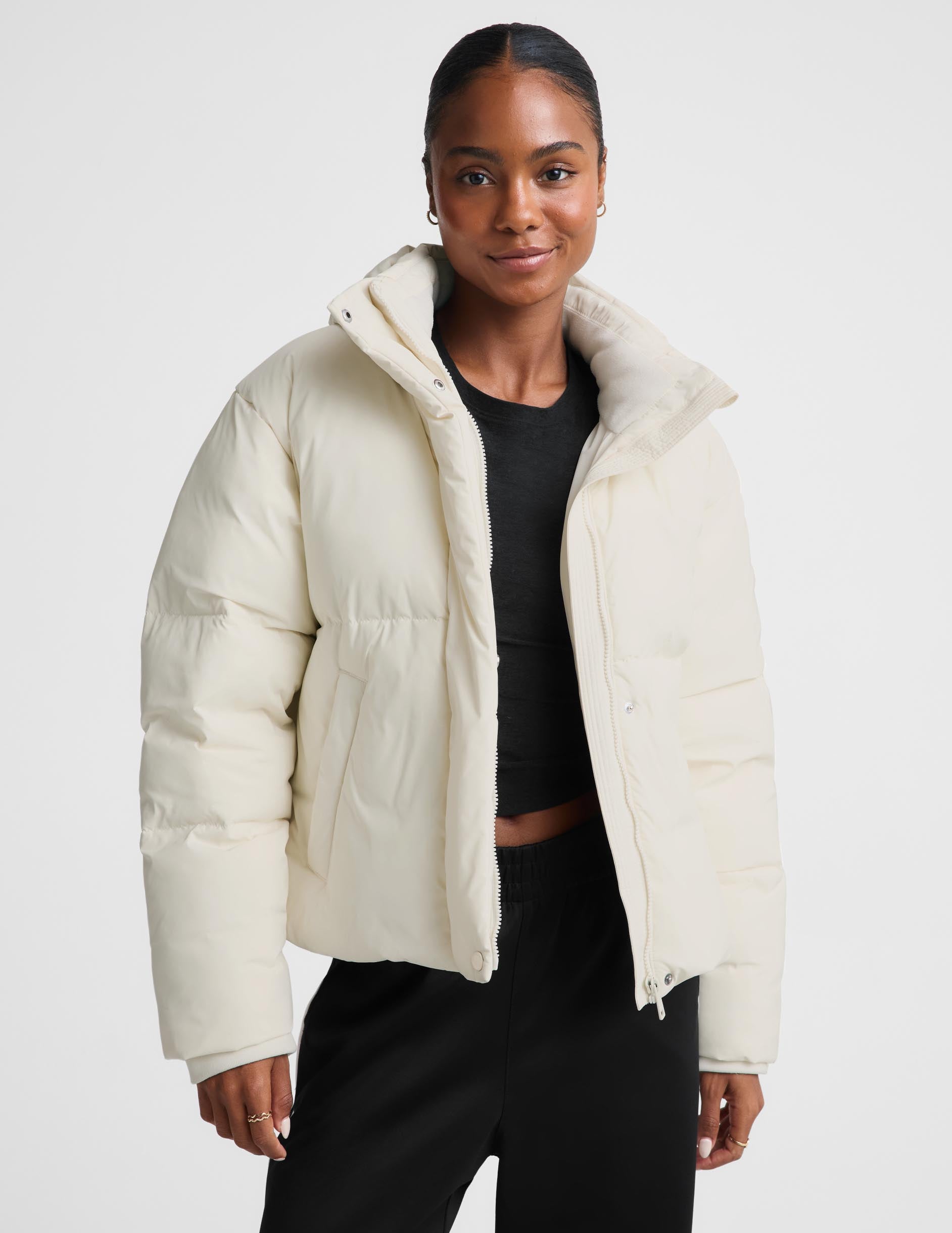 Up For It Puff Matte Jacket - Sea Salt