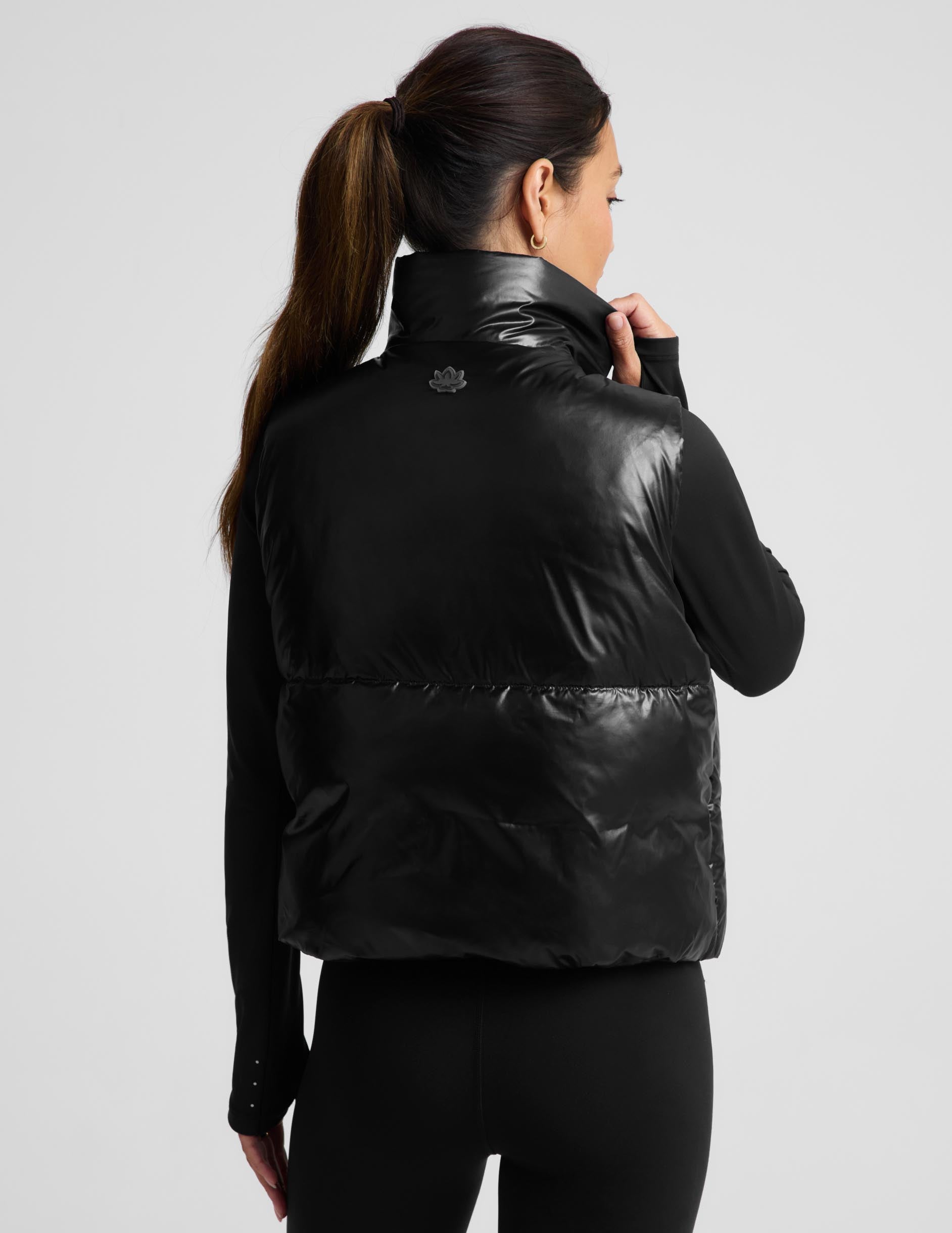 Up For It Puff Shine Vest - Shine Black