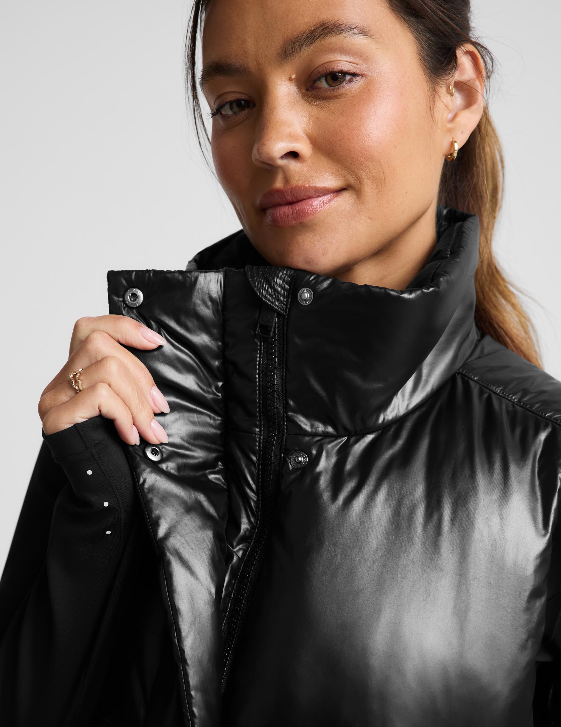Up For It Puff Shine Vest - Shine Black