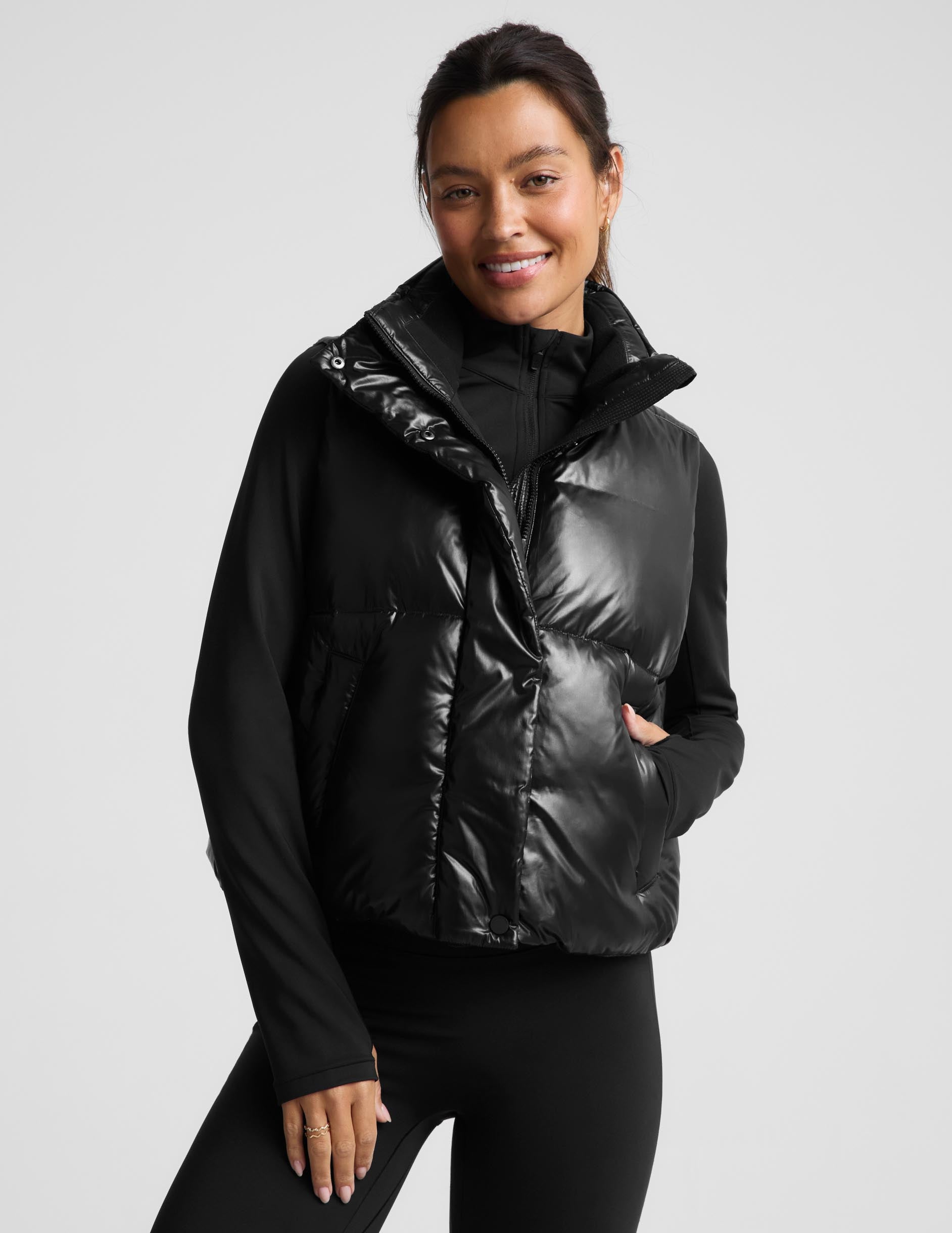 Up For It Puff Shine Vest - Shine Black