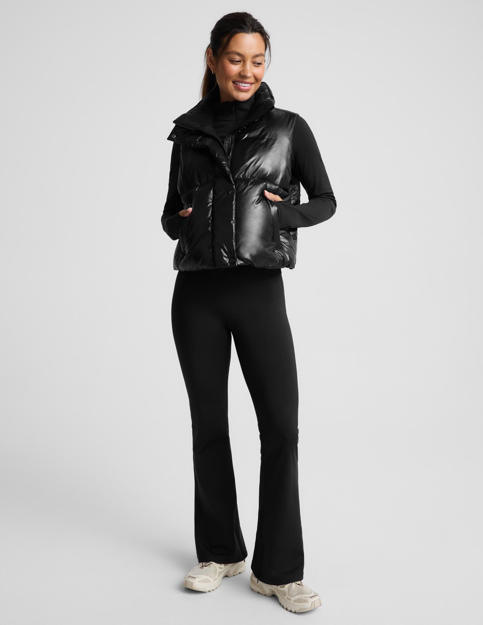 Up For It Puff Shine Vest - Shine Black