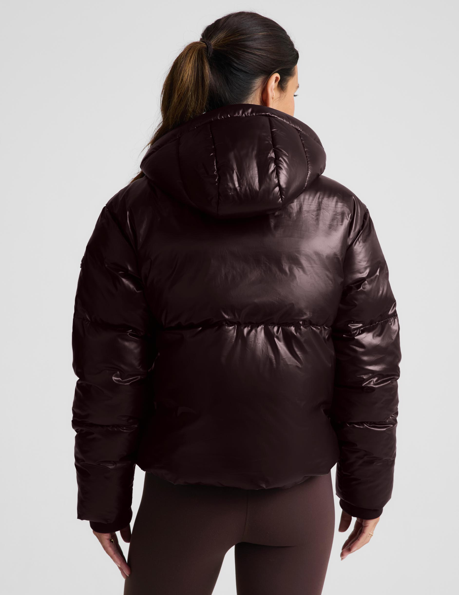 Up For It Puff Shine Jacket - Shine Cocoa Plum
