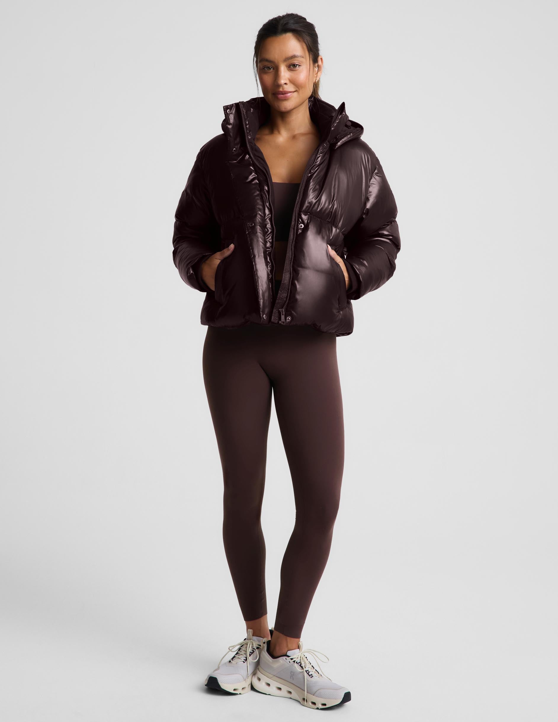 Up For It Puff Shine Jacket - Shine Cocoa Plum