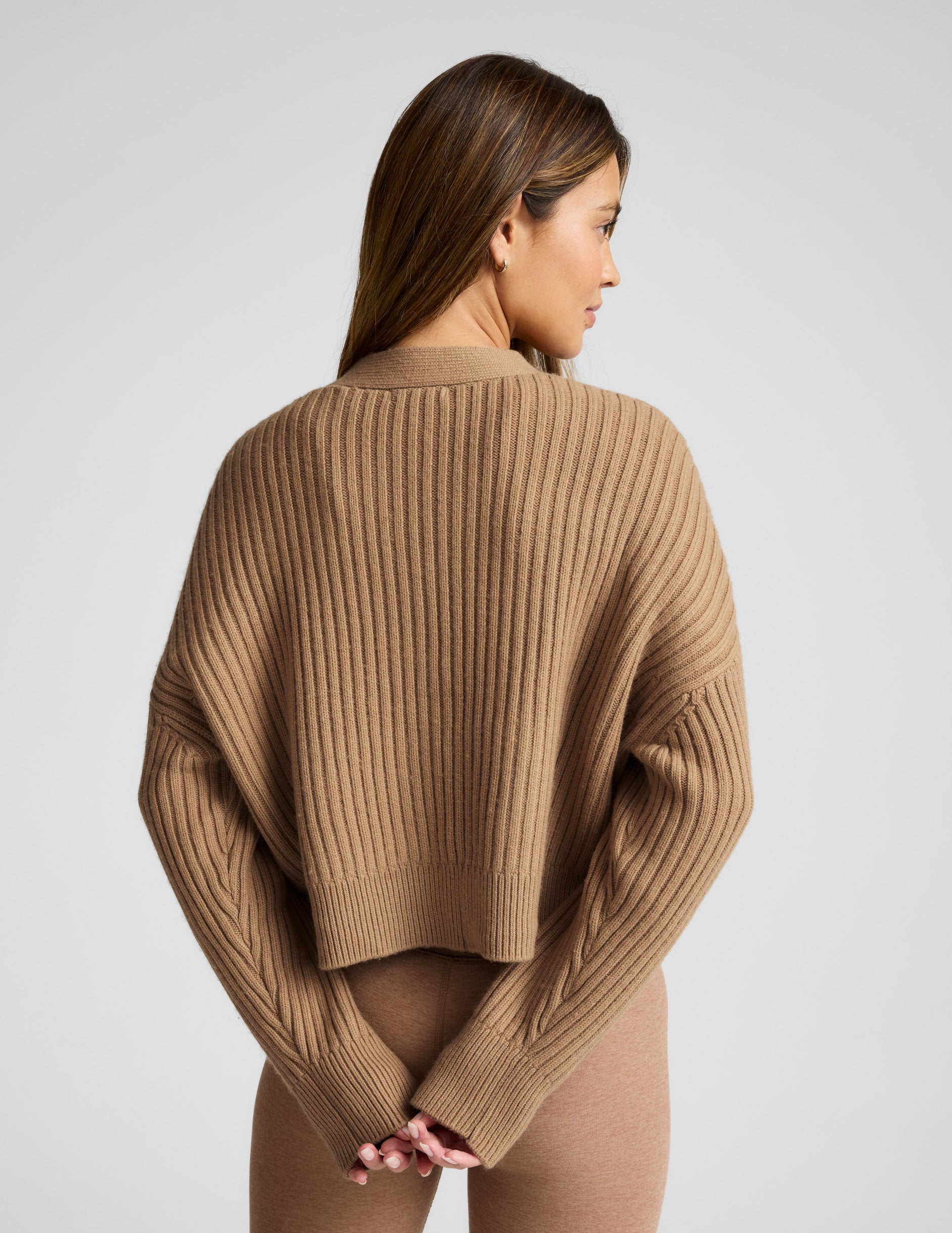 Wool Blend Cardigan - Camel
