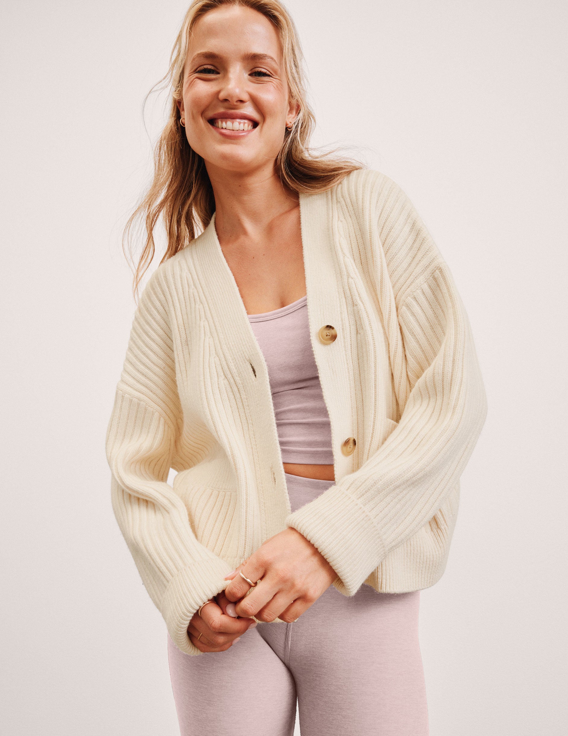 Wool Blend Cardigan - Ivory