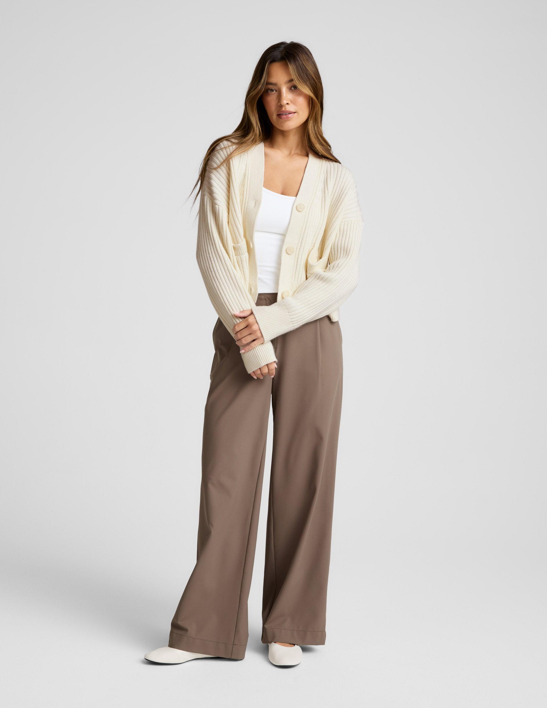 Wool Blend Cardigan - Ivory