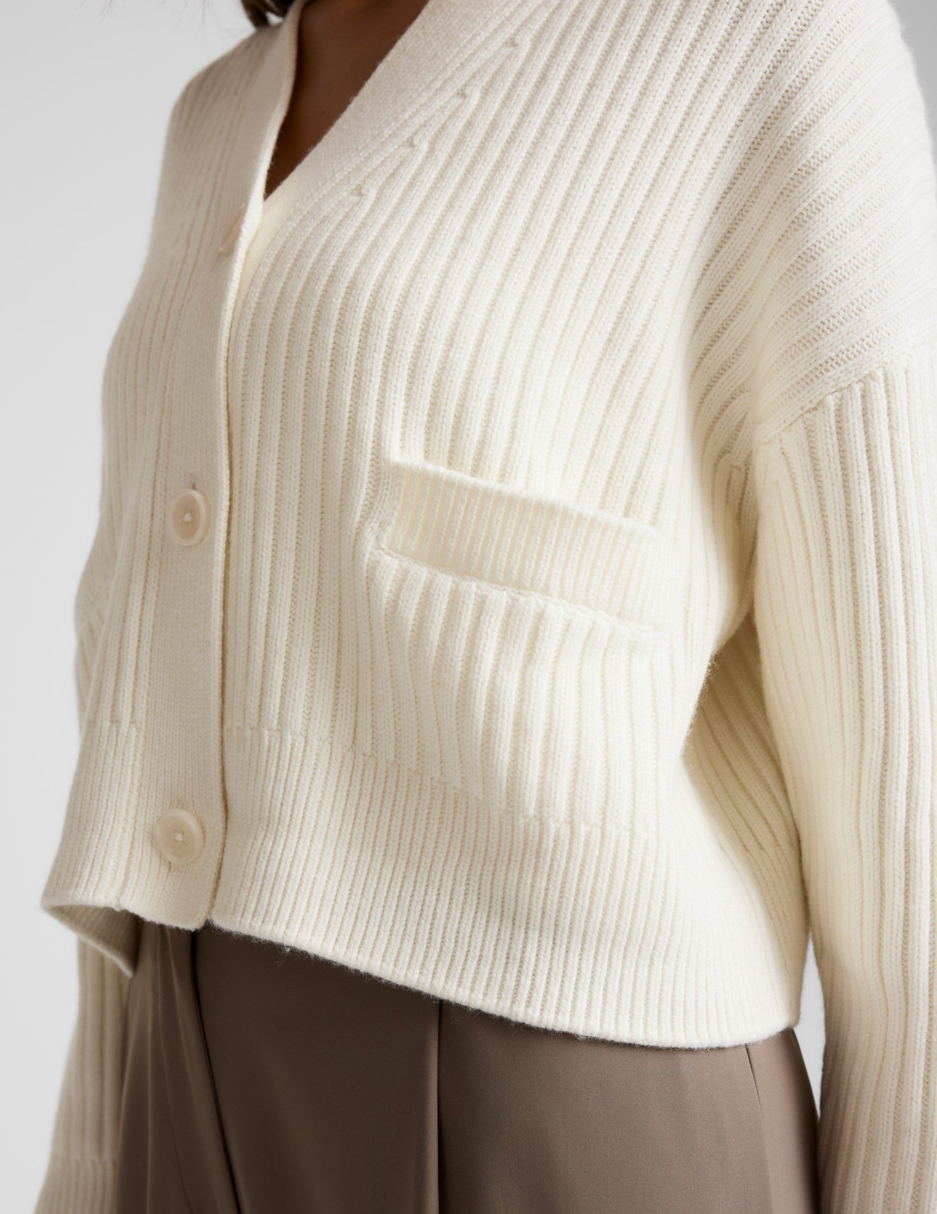 Wool Blend Cardigan - Ivory