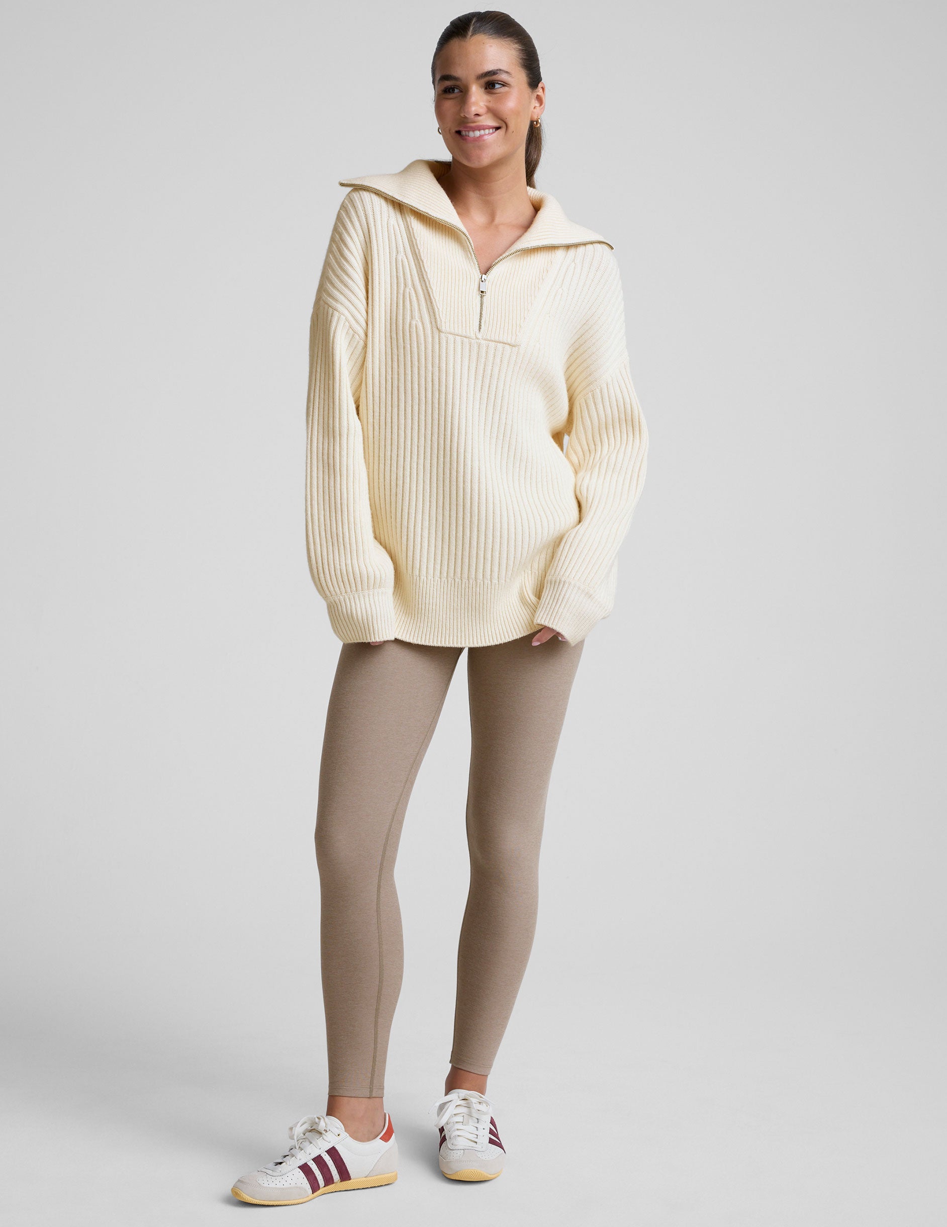 Wool Blend Collared Pullover - Ivory