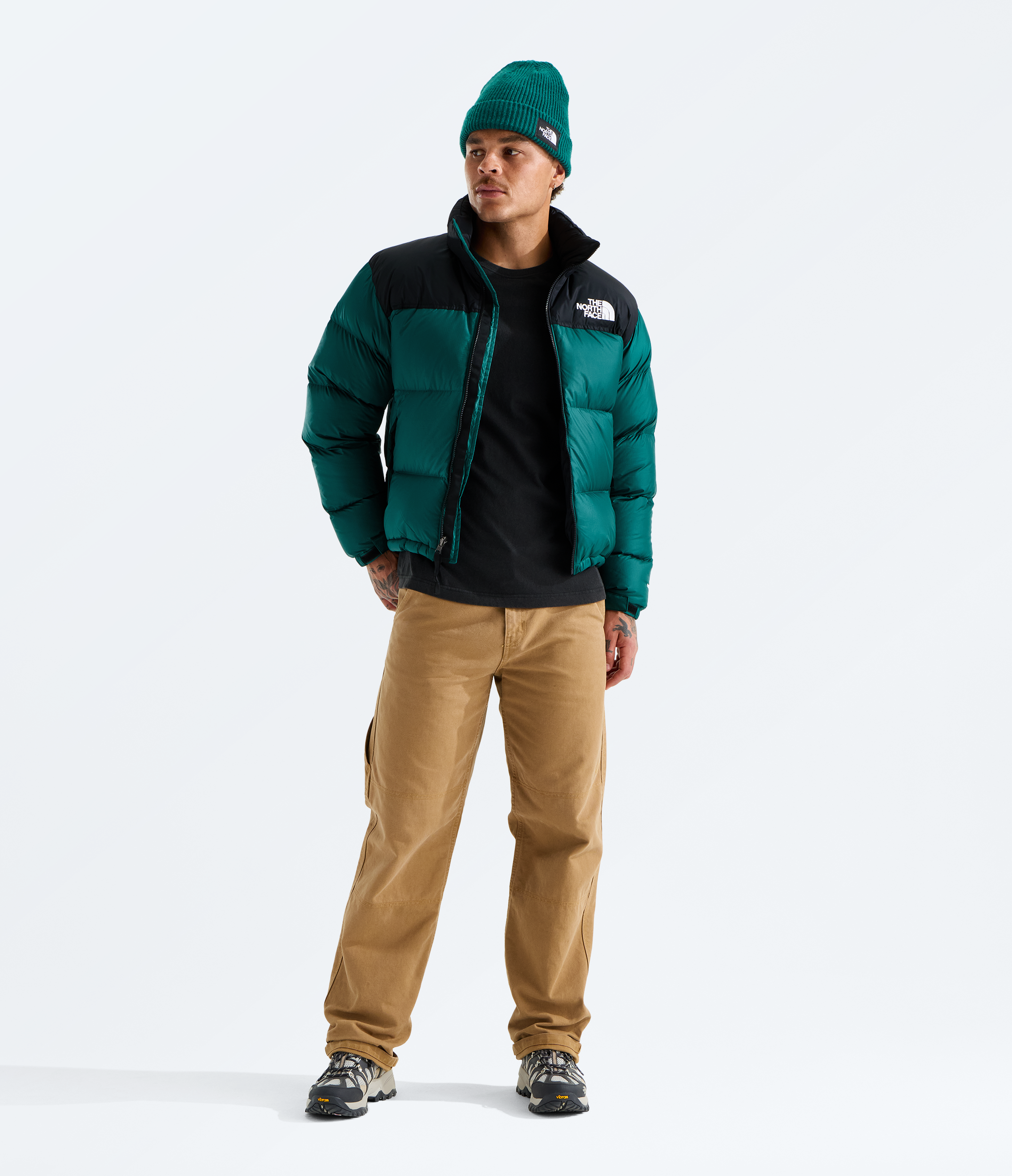 Mens 1996 Retro Nuptse Jacket TNF Pacific TealTNF Black HERO2