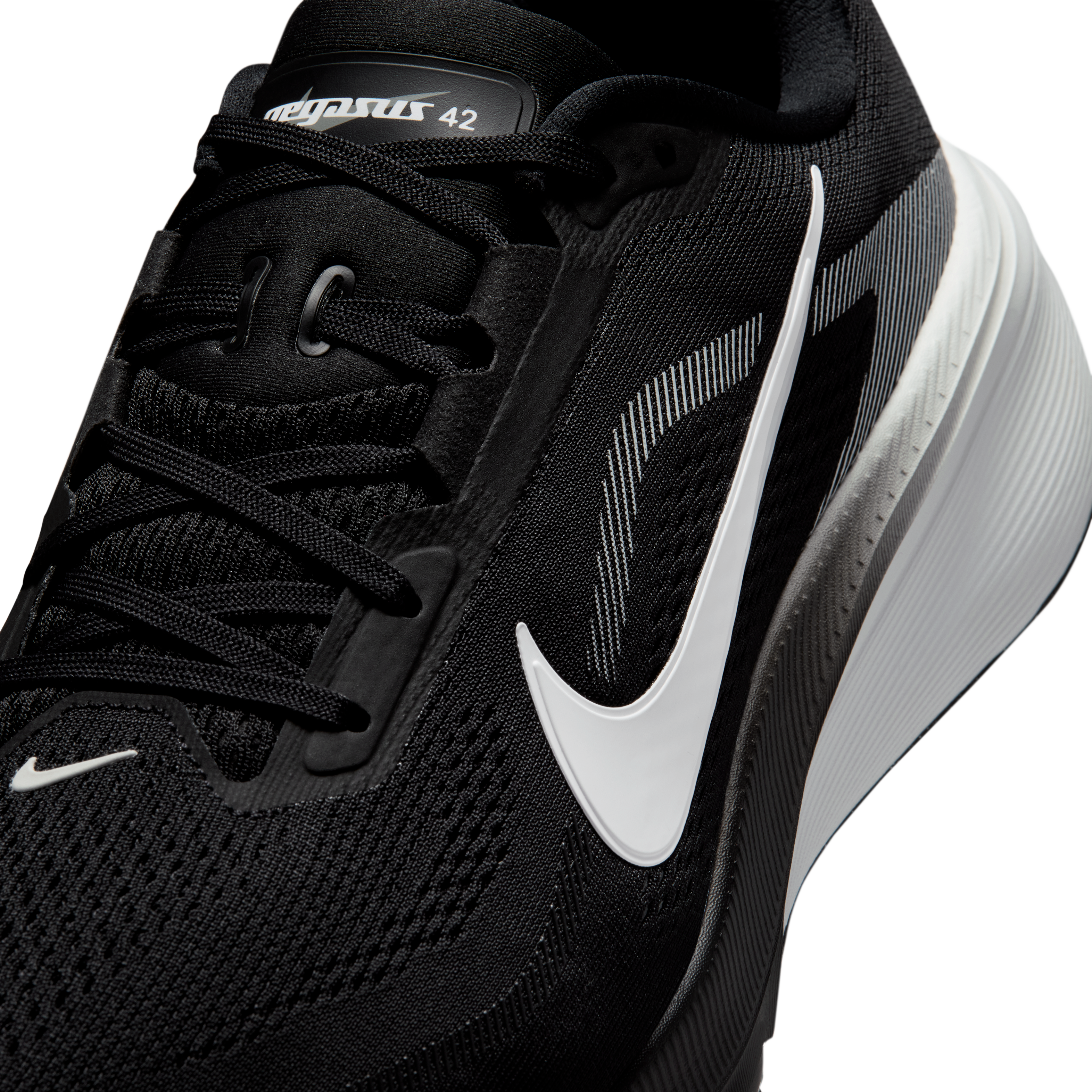 Nike Pegasus 42 Men's Road Running Shoes (Wide) — Black/Photon Dust/White — Wide
