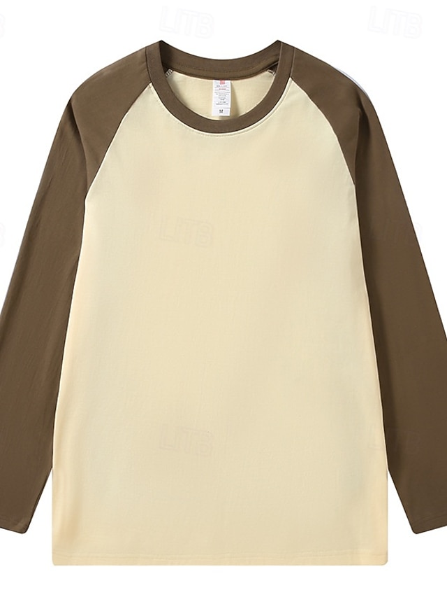 Women's Shirt 100% Cotton Stylish Casual Beach Long Sleeve Crew Neck Long Tops Casual Black Brown Green Spring Fall Winter - Brown