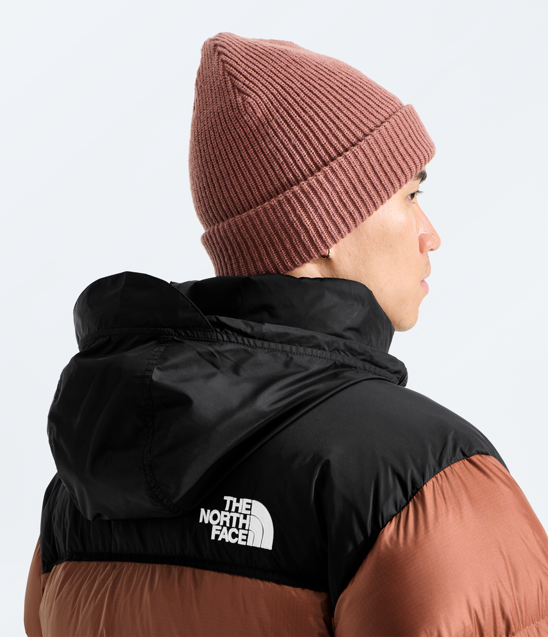 Mens 1996 Retro Nuptse Jacket TNF Copper SiltTNF Black MODELHOOD2