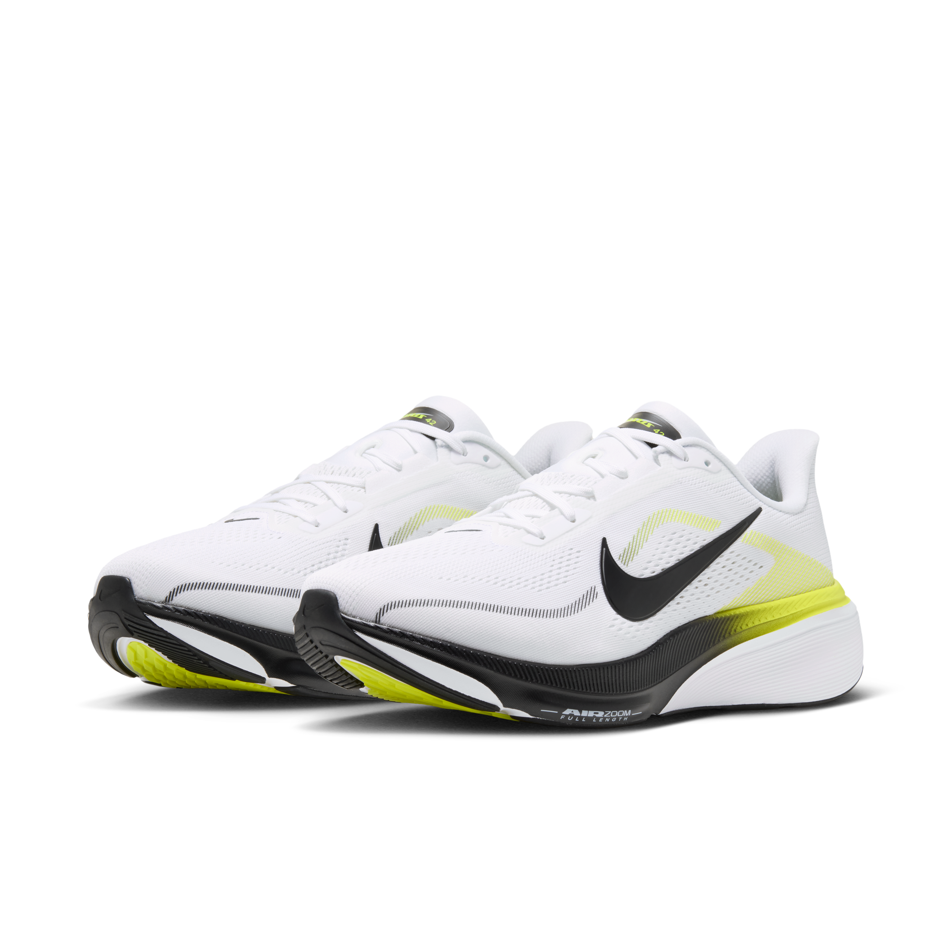Nike Pegasus 42 Men's Road Running Shoes (Wide) — White/Lemon Venom/White/Black — Wide