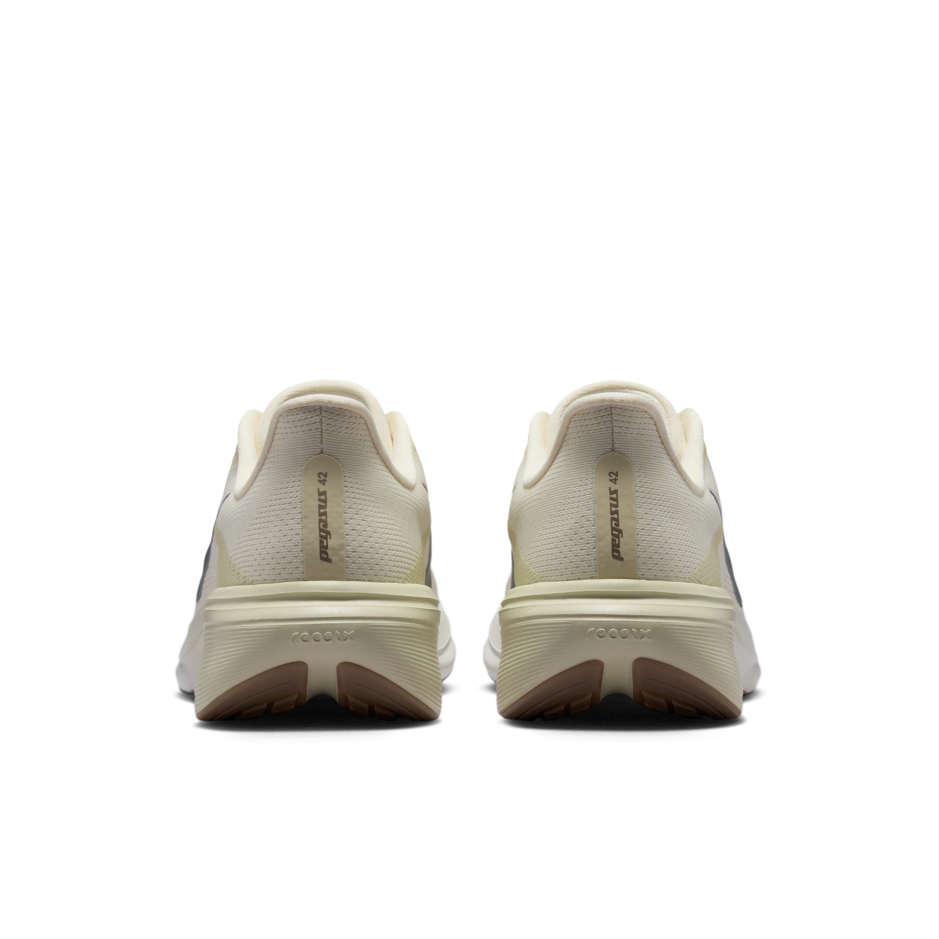Nike Pegasus 42 Men's Road Running Shoes — Coconut Milk/Light Khaki/Gum Light Brown/Metallic Silver — Regular