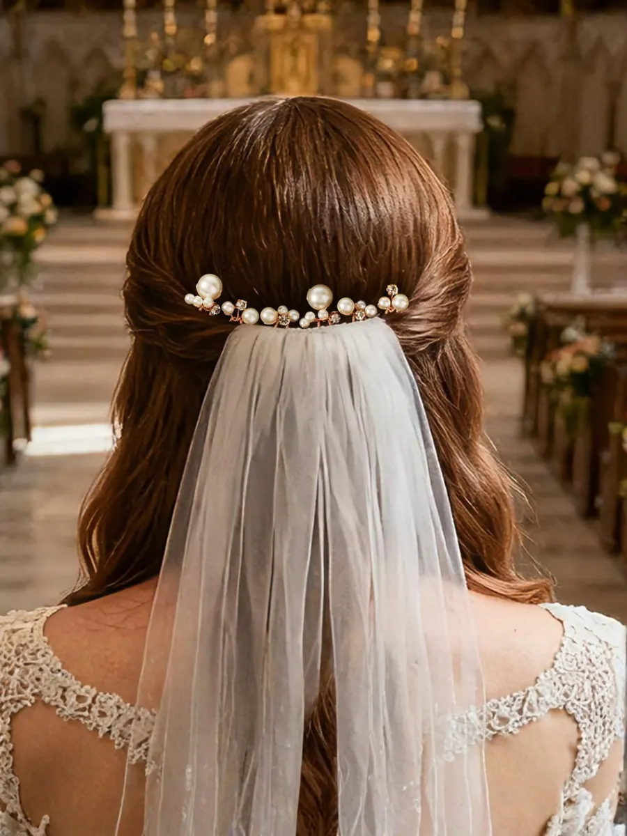 Simple Pearl And Rhinestone Hairpins For Brides Perfect For Wedding Banquets Braided Hair Accessories And U-shaped Hair Forks
