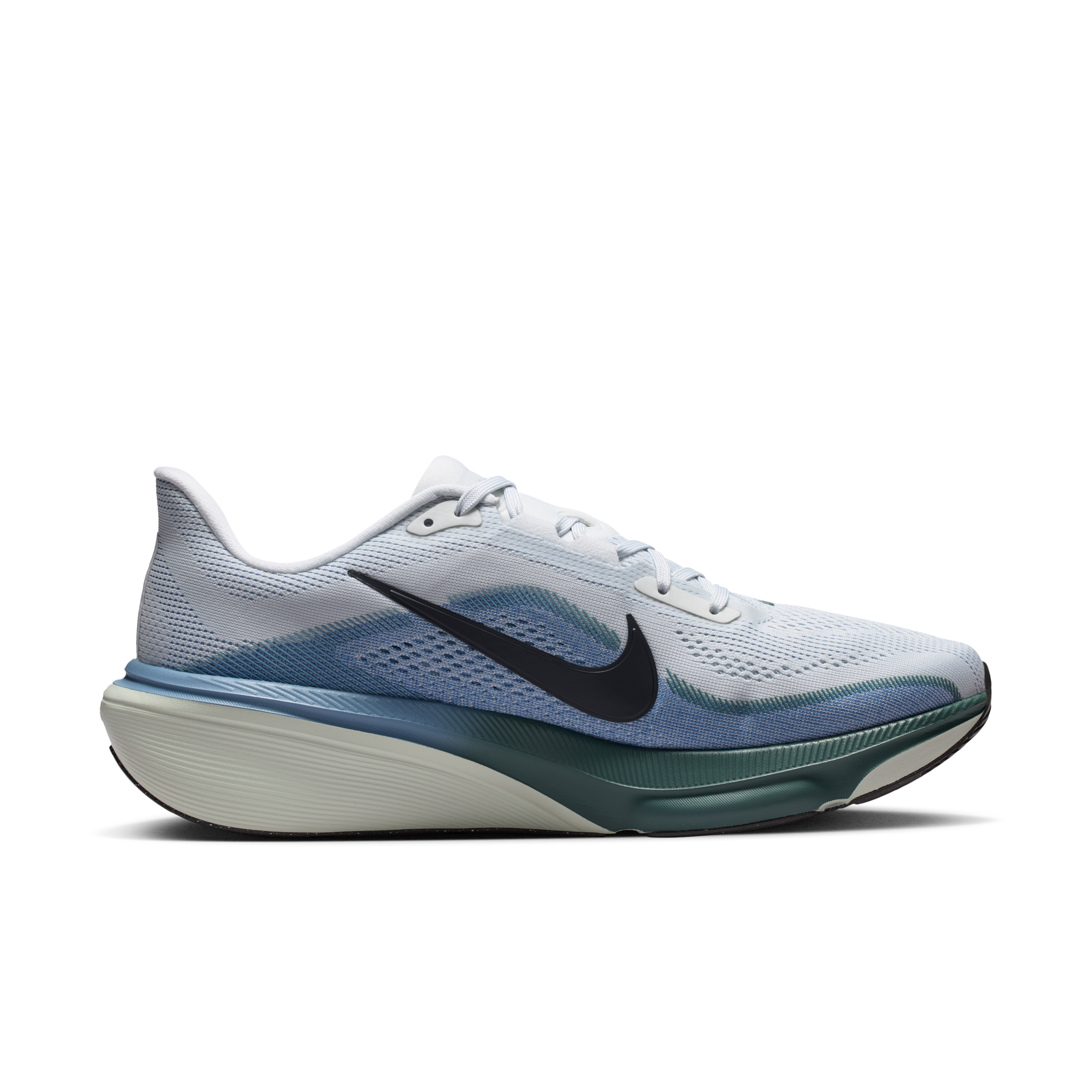 Nike Pegasus 42 Men's Road Running Shoes — Pure Platinum/Work Blue/Mineral Slate/Dark Obsidian — Regular