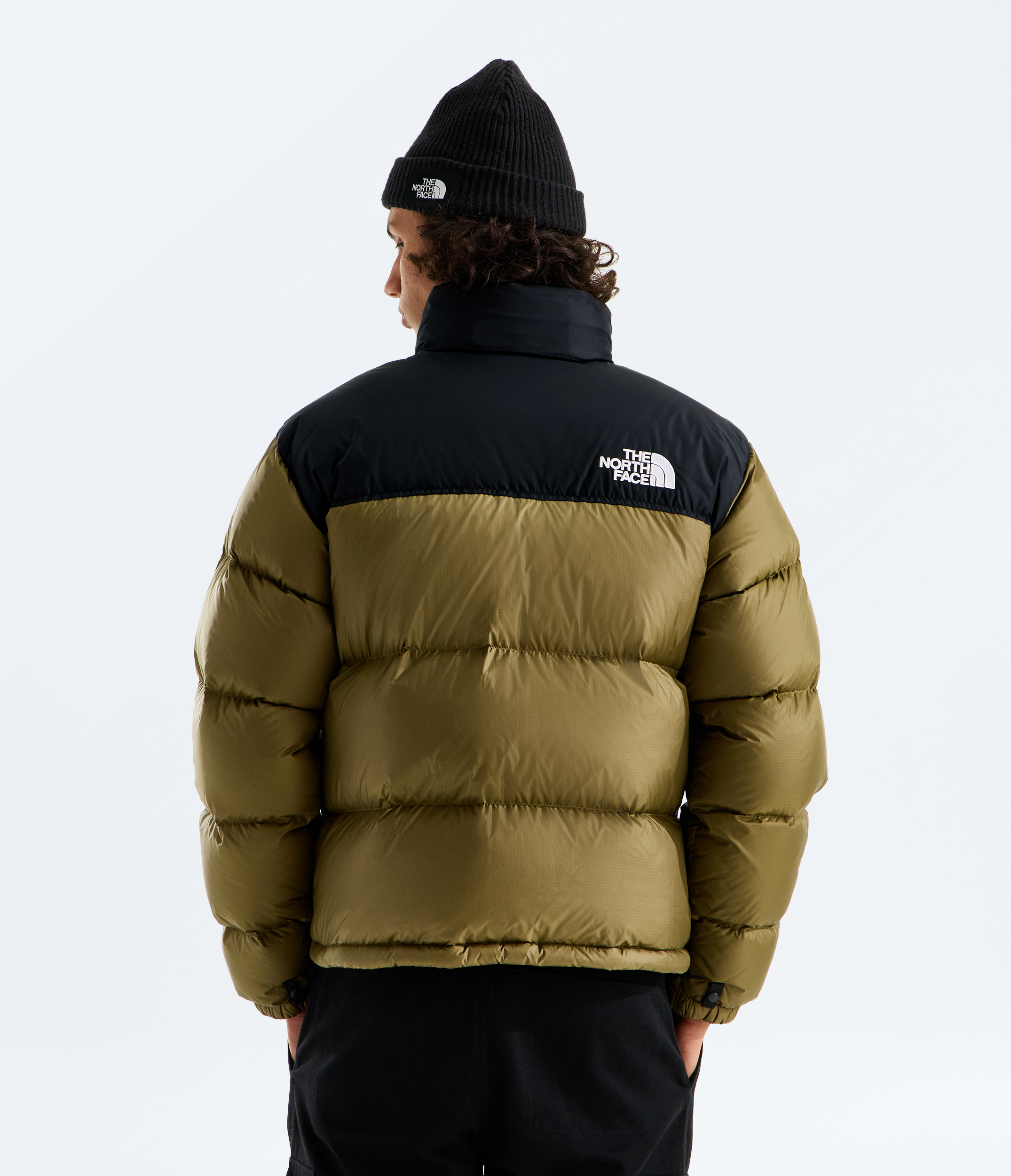 Mens 1996 Retro Nuptse Jacket TNF Caraway SeedTNF Black BACK
