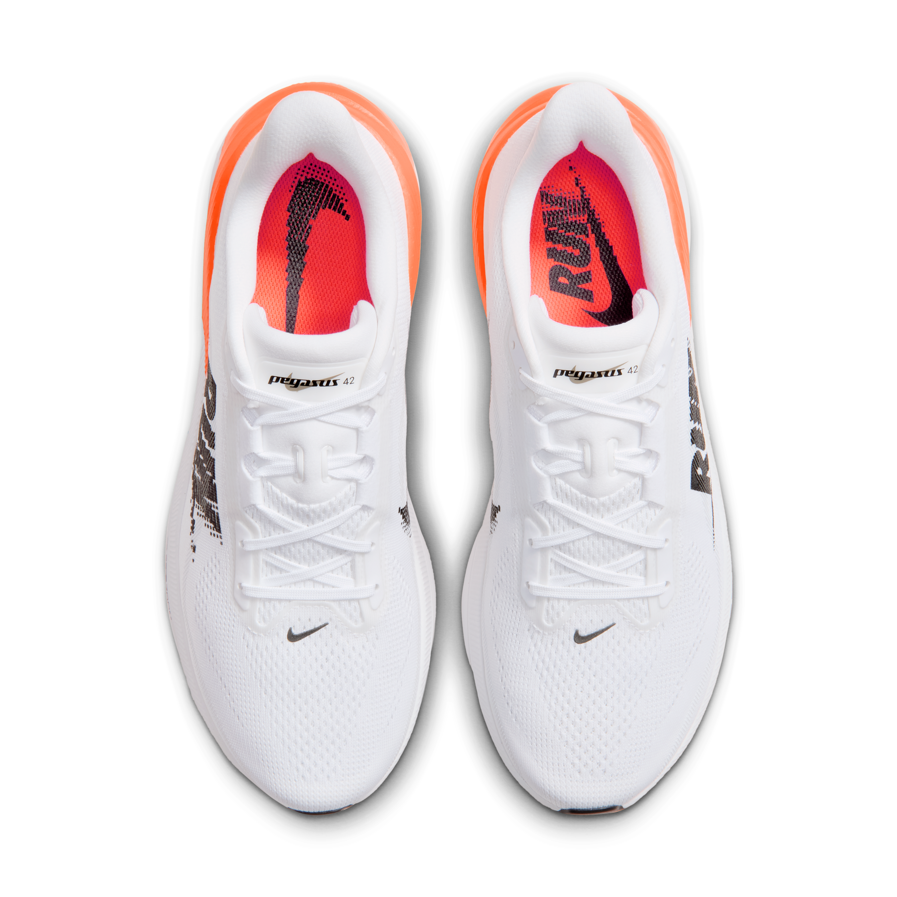 Nike Pegasus 42 Men's Road Running Shoes — White/White/Total Orange/Black — Regular