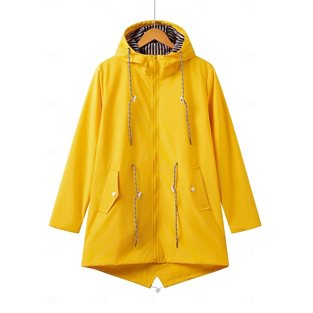 Women's Hiking Raincoat Raincoat Outdoor Waterproof Quick Dry Lightweight Jacket Camping / Hiking / Caving Traveling Blue Black Yellow Pink Red - Yellow