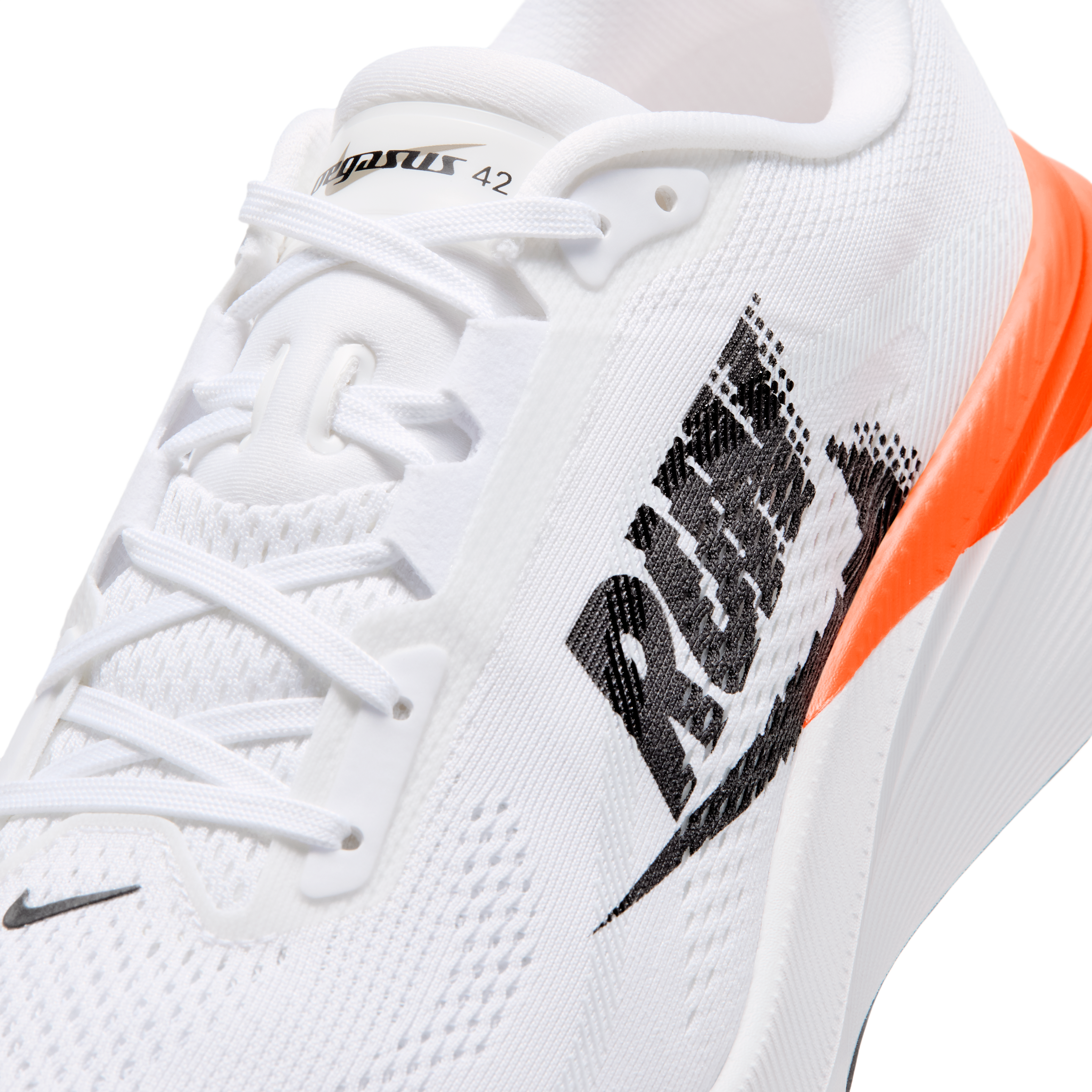 Nike Pegasus 42 Men's Road Running Shoes — White/White/Total Orange/Black — Regular