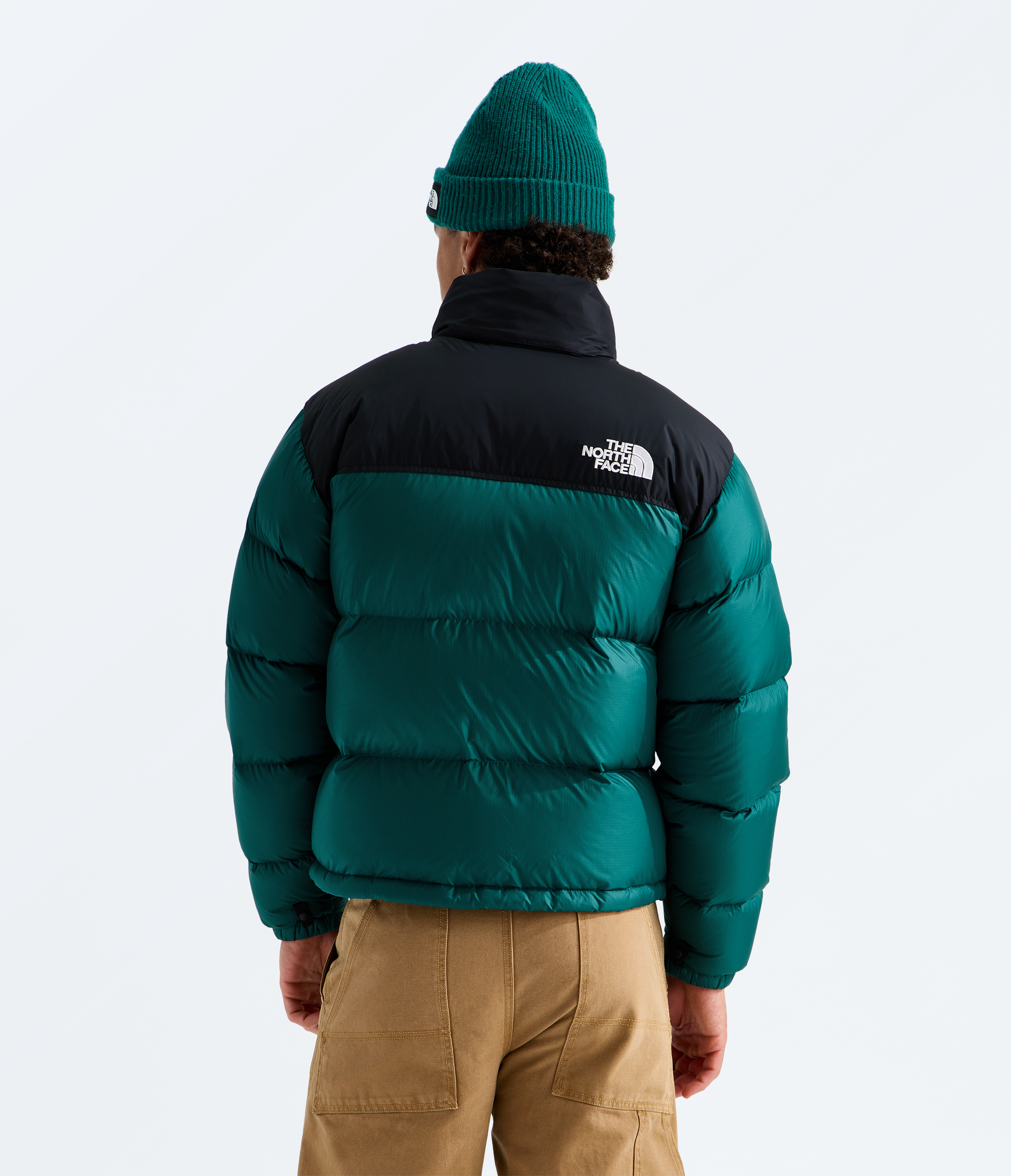 Mens 1996 Retro Nuptse Jacket TNF Pacific TealTNF Black BACK
