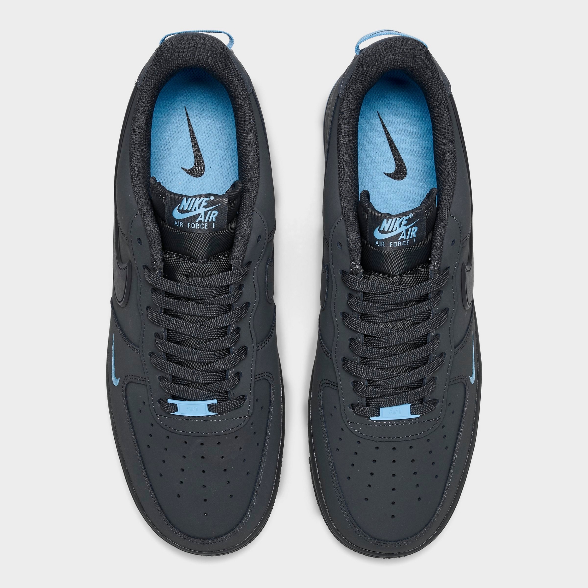 Men's Nike Air Force 1 '07 Casual Shoes — Anthracite/Anthracite/Football Blue — Top view