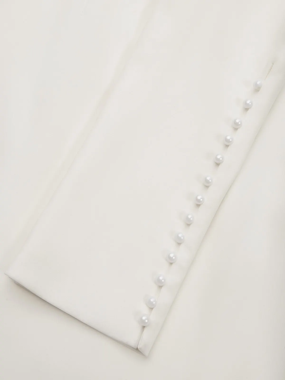 Cream White Bow Long Sleeve Sheath Midi Dress