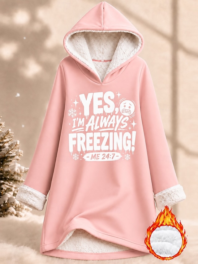 Women's Pullover Hoodie Sweatshirt Print Graphic Animal Warm Fashion Modern Long Sleeve Hooded Long Tops Casual Street Blue Light Pink Pink Red Gray Fall Winter - Light Pink