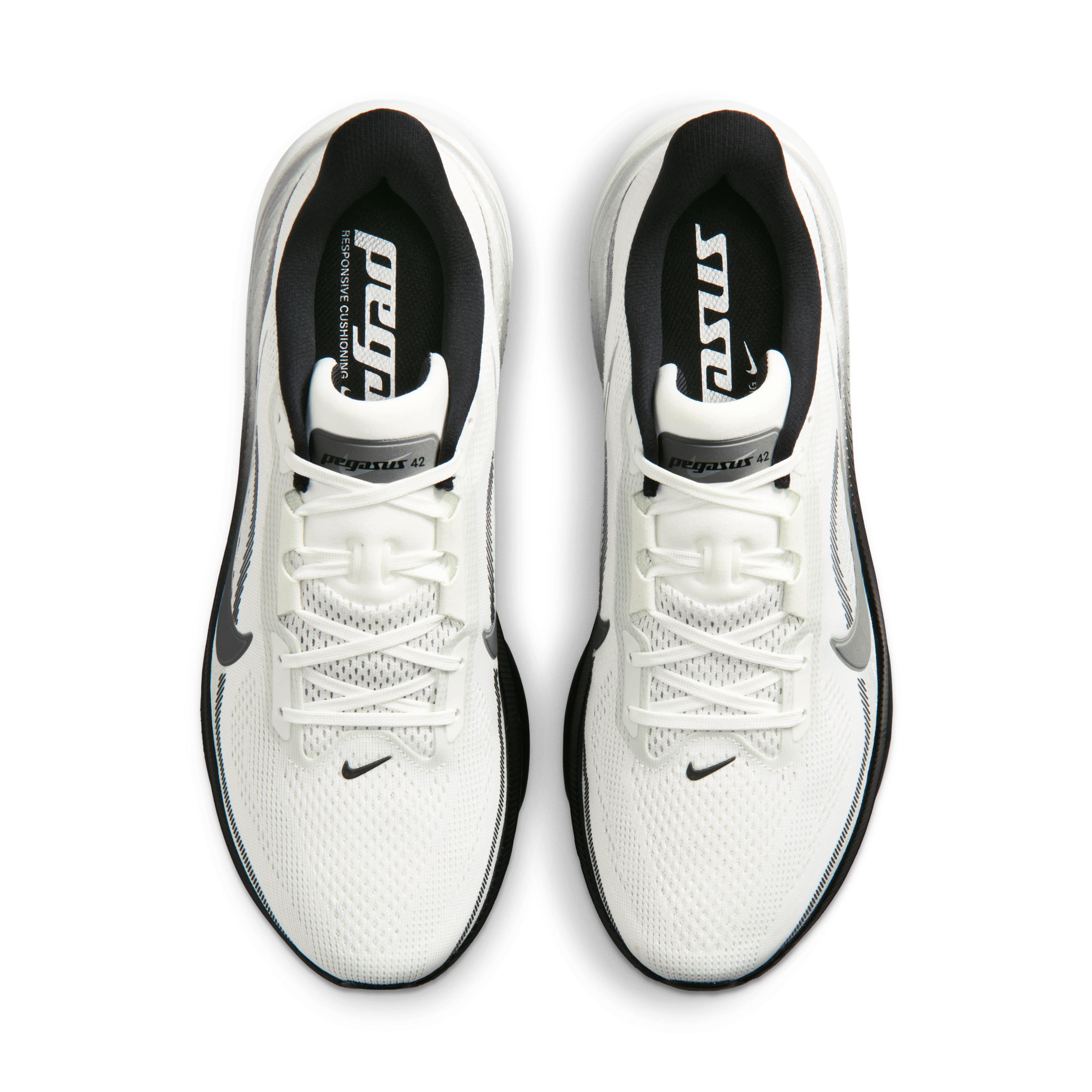 Nike Pegasus 42 Men's Road Running Shoes — Summit White/Photon Dust/Black/Metallic Silver — Regular