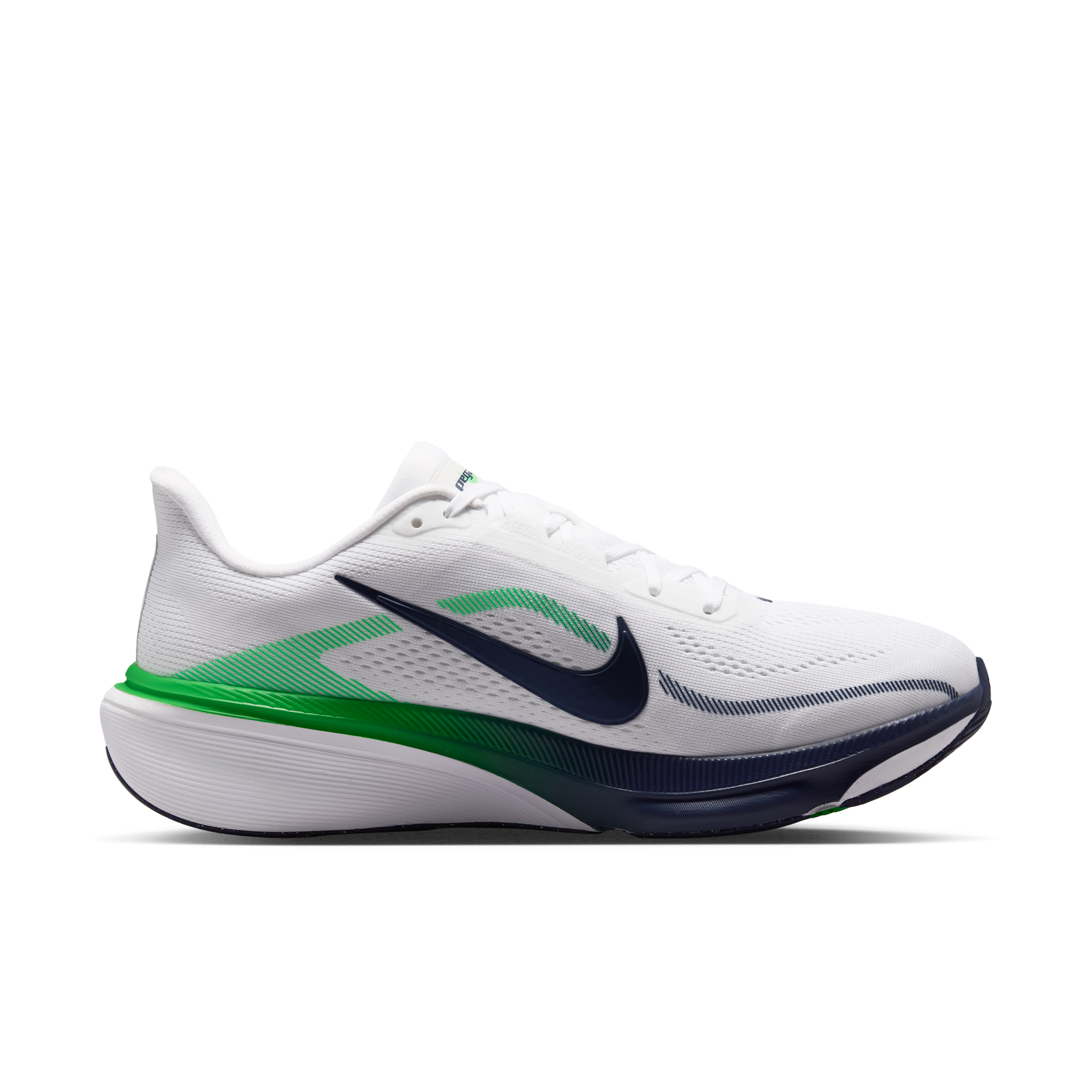 Nike Pegasus 42 Men's Road Running Shoes (Wide) — White/Green Spark/Midnight Navy — Wide