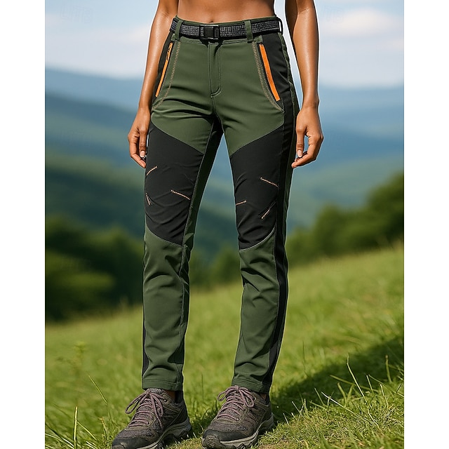 Women's Hiking Pants Trousers Waterproof pants Softshell Pants Patchwork Summer Spring Autumn / Fall Outdoor Regular Waterproof Windproof Bottoms Pocket Black Army Green Spandex Camping / Hiking - Army Green