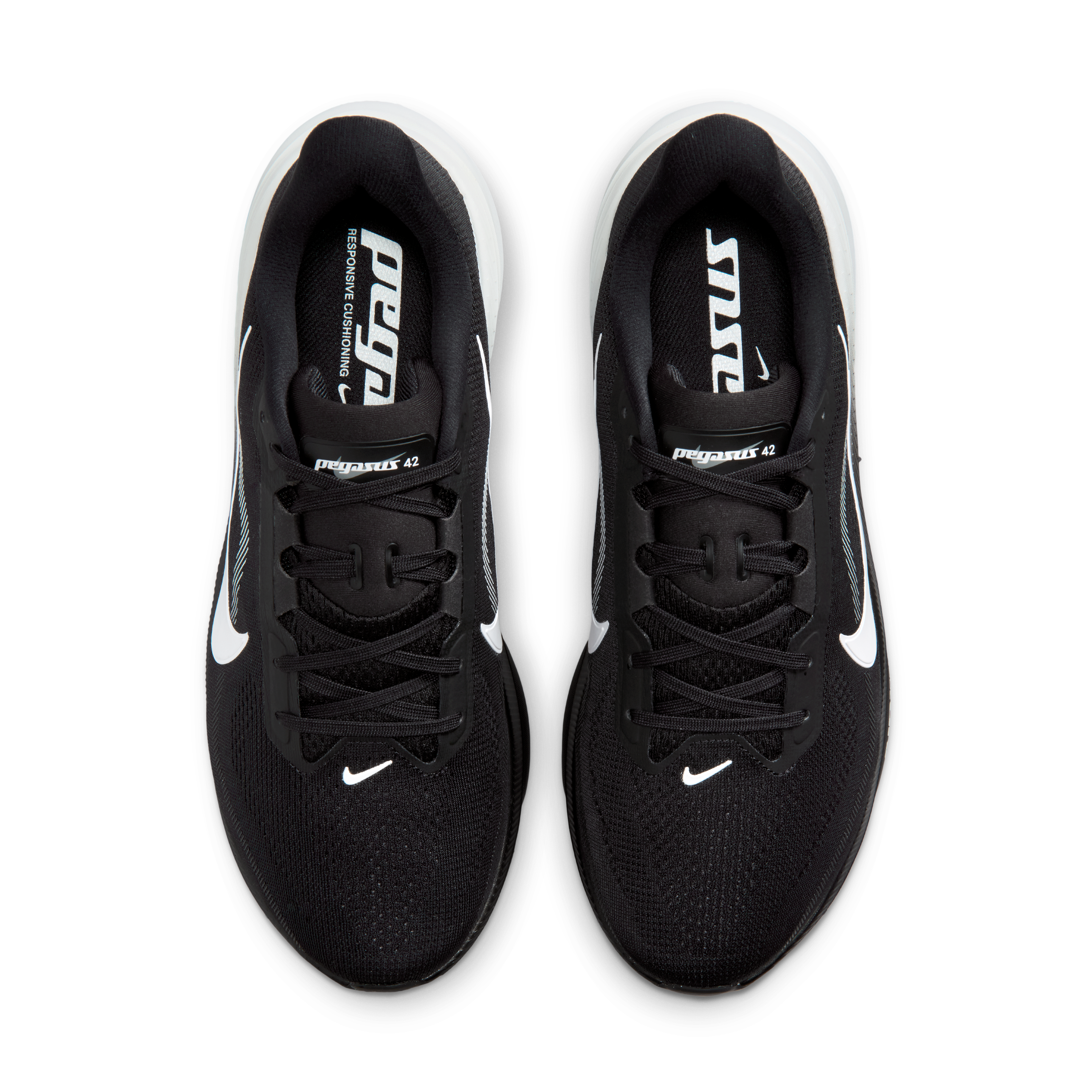 Nike Pegasus 42 Men's Road Running Shoes (Wide) — Black/Photon Dust/White — Wide