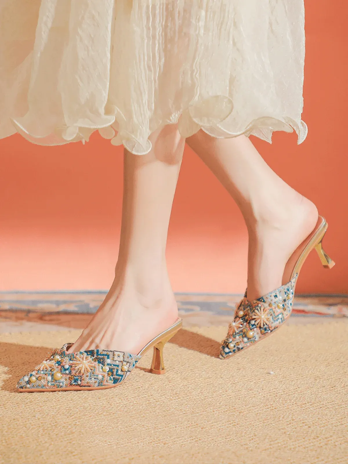 Ethnic Elegant Wedge Sandal - Multicolor