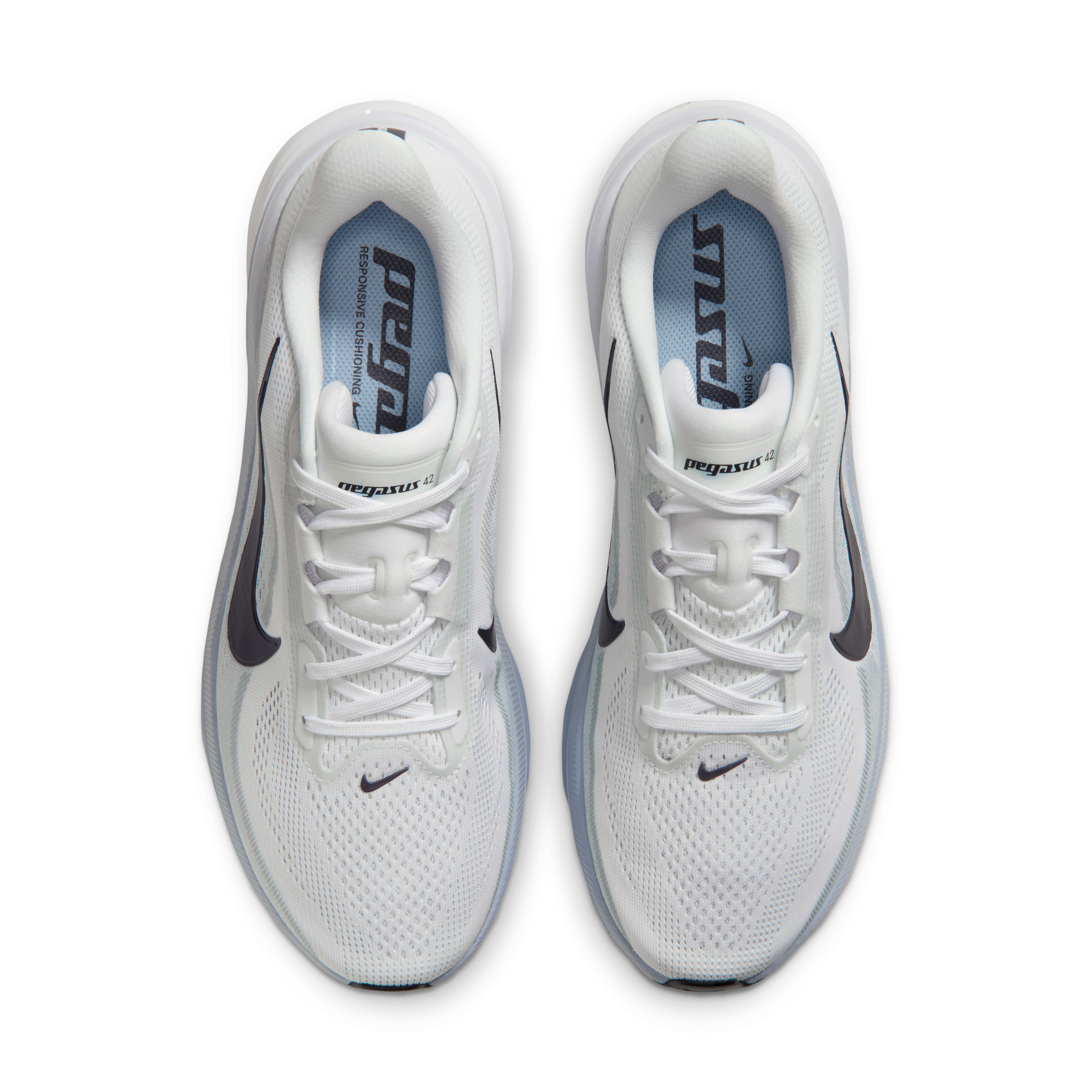 Nike Pegasus 42 Men's Road Running Shoes — White/Football Grey/Black/Gridiron — Regular