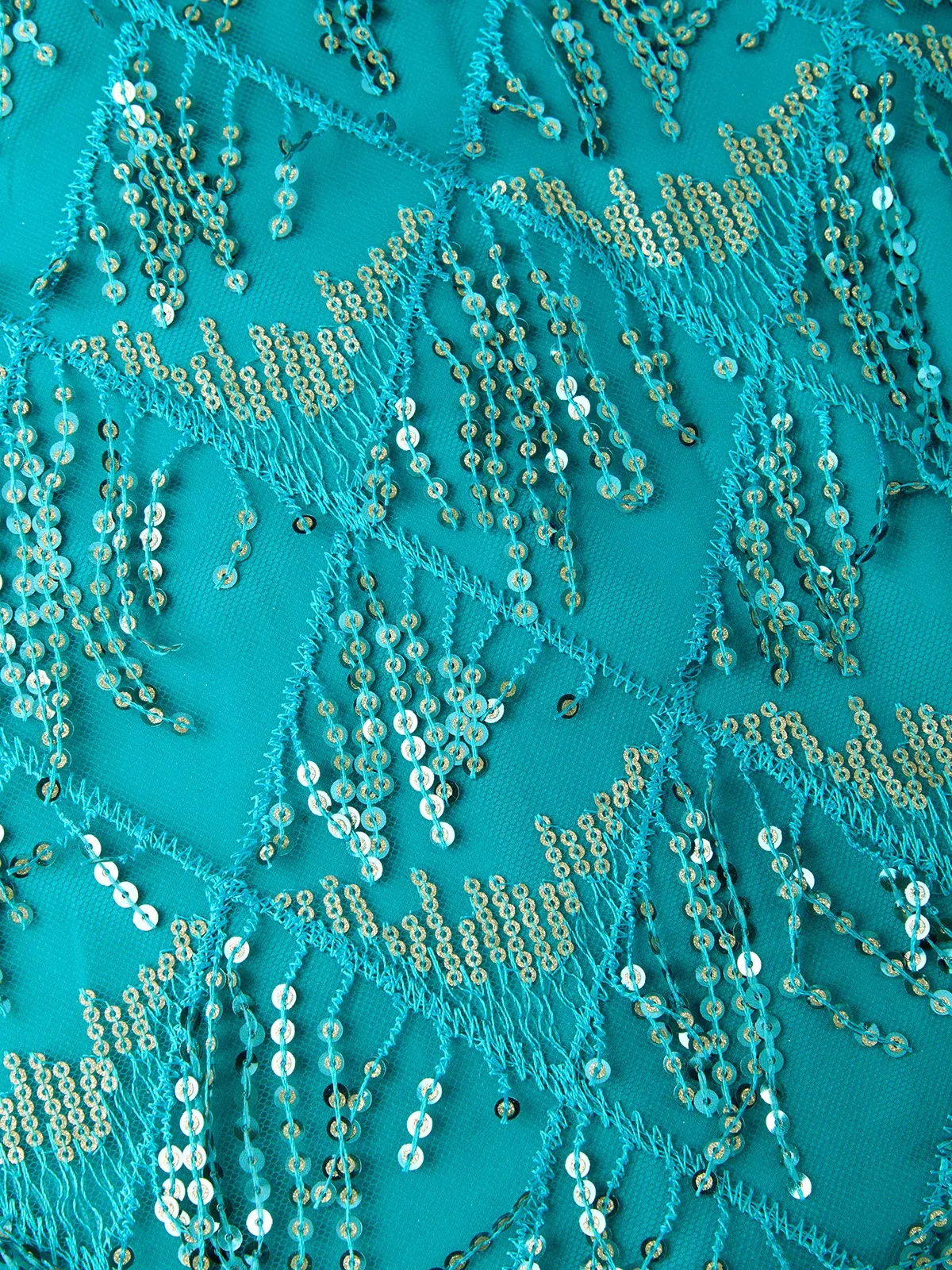 Cyan Tassel Cross Sequin Off The Shoulder Short Sleeve Sheath Midi Dress