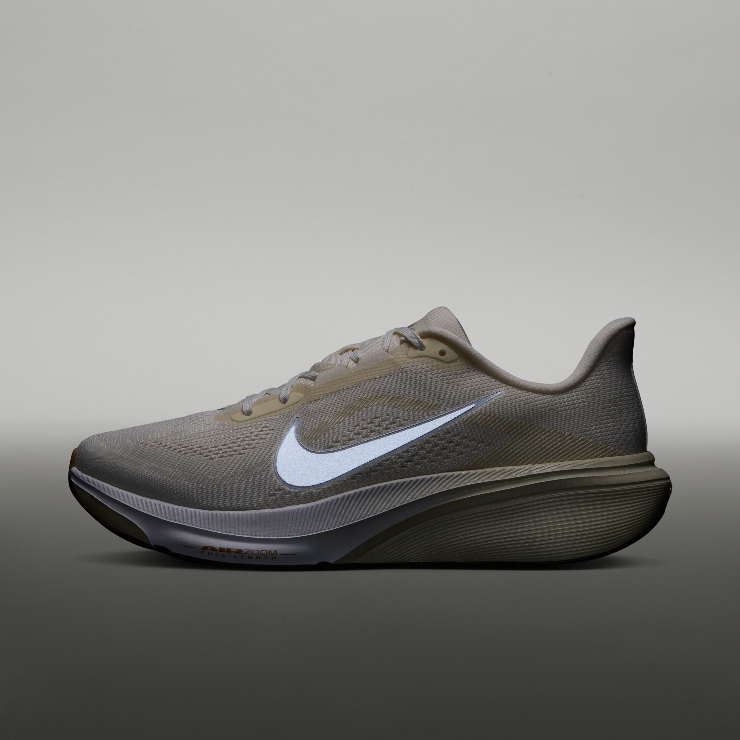 Nike Pegasus 42 Men's Road Running Shoes — Coconut Milk/Light Khaki/Gum Light Brown/Metallic Silver — Regular