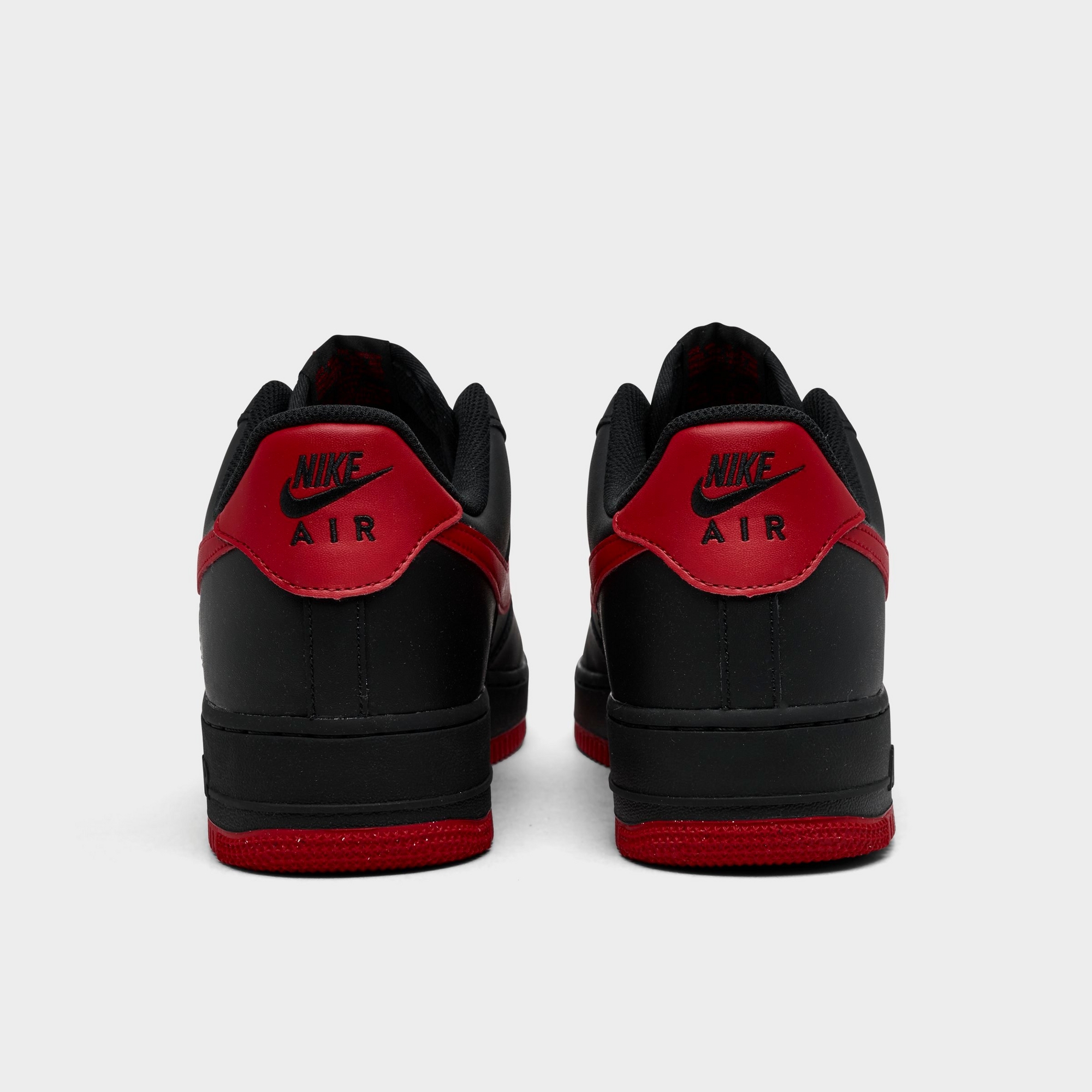 Men's Nike Air Force 1 '07 Casual Shoes — Black/University Red/Black — Back view