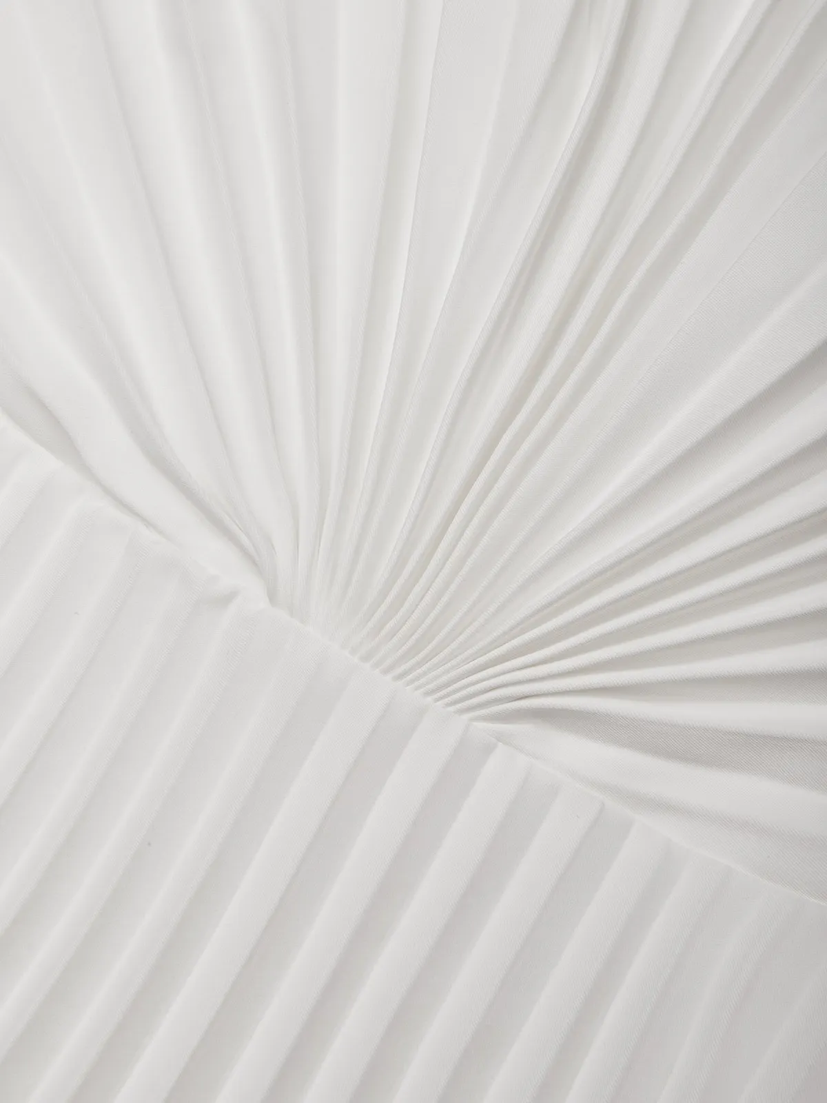 White Pleated Satin Strapless Sleeveless A-Line Maxi Dress