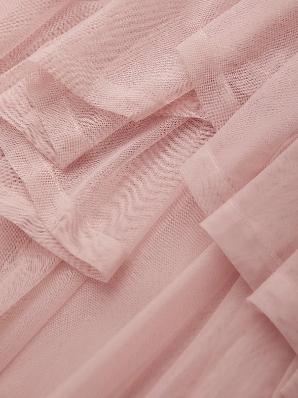 Pink Folds Tulle Spaghetti Sleeveless Mermaid Gown Dress