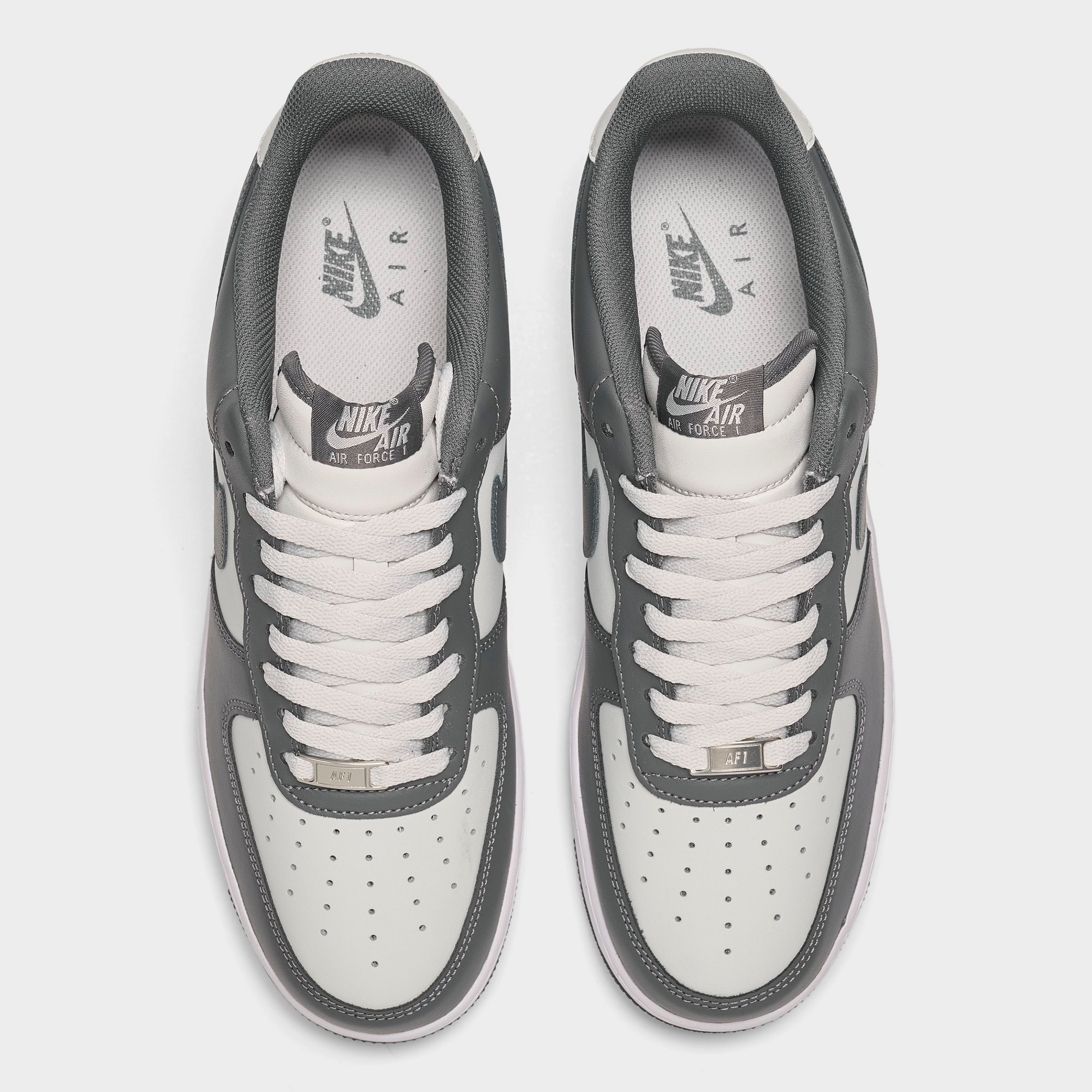 Men's Nike Air Force 1 '07 Casual Shoes — Photon Dust/Dark Grey/White — Top view