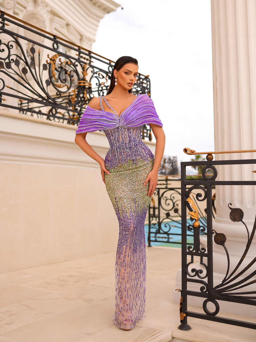 Fortuna featuring asymmetric beautiful maxi dress